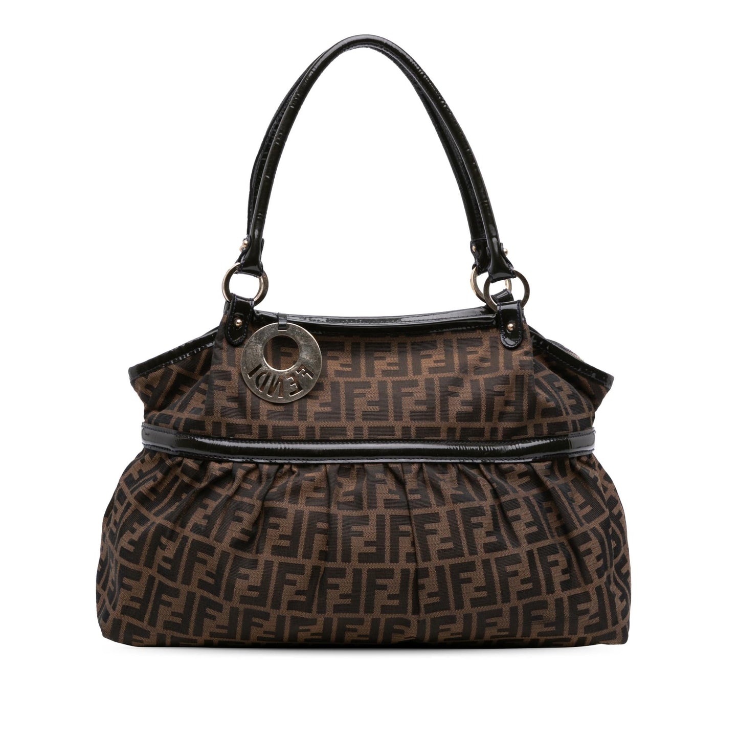 Fendi Zucca Chef Shoulder Bag Canvas Large Chef Shoulder Bag
