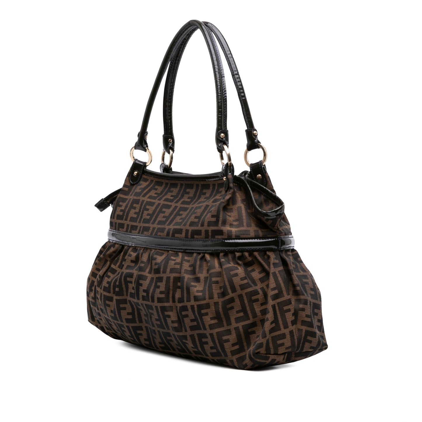 Fendi Zucca Chef Shoulder Bag Canvas Large Chef Shoulder Bag