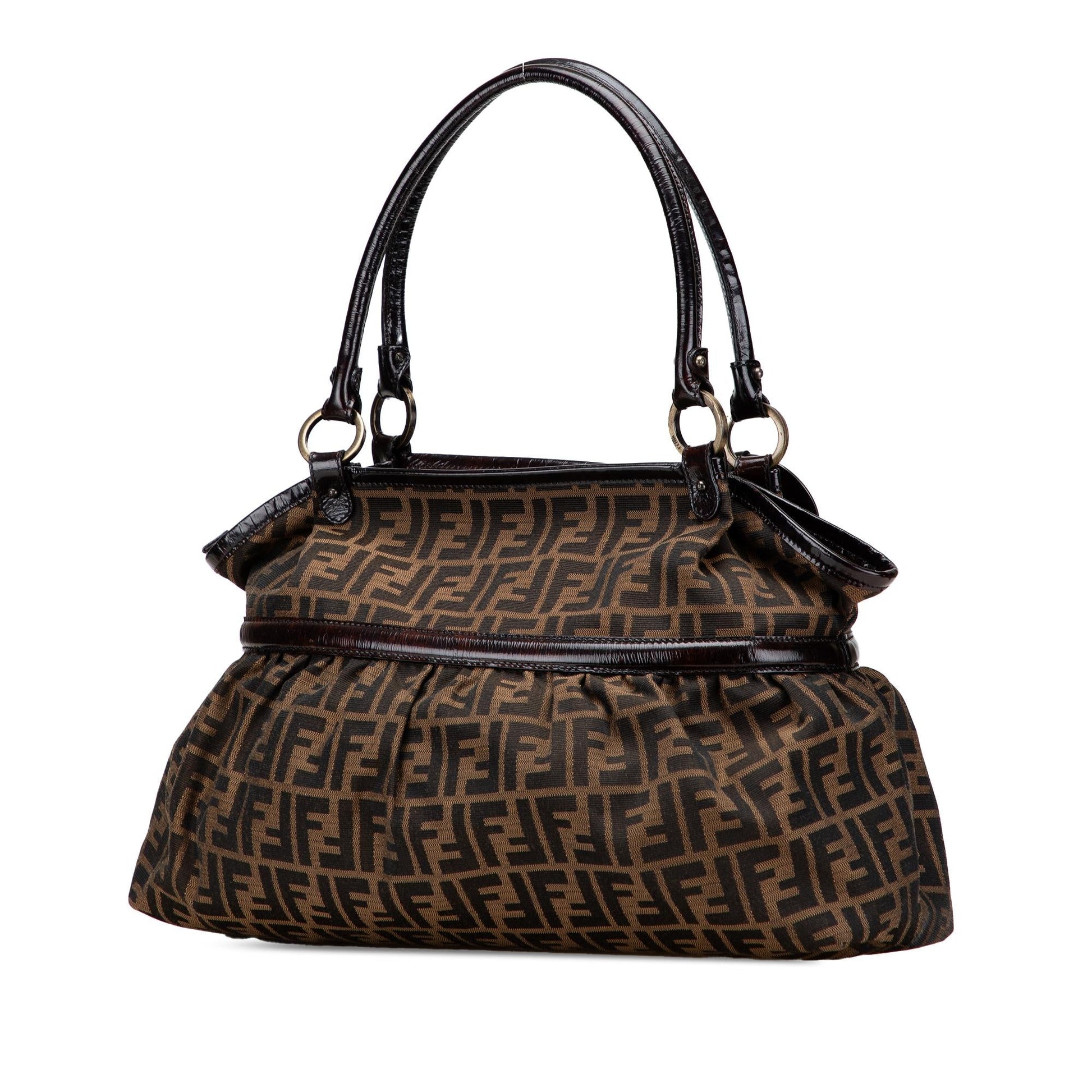 Fendi Zucca Chef Shoulder Bag Canvas Large