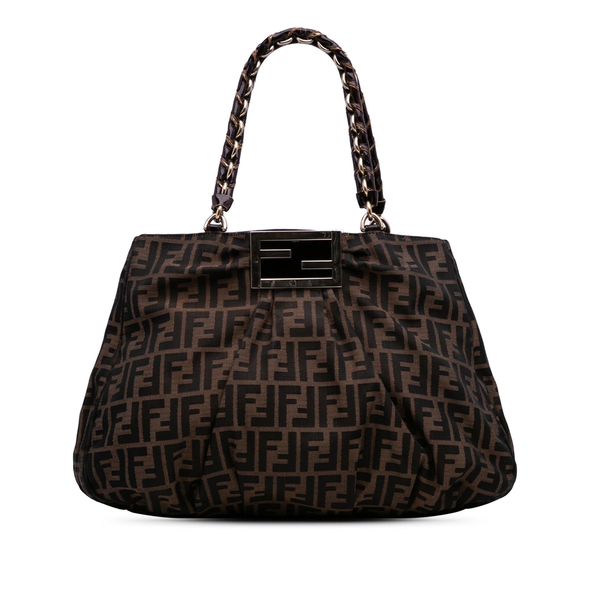Fendi Zucca Mia Tote Canvas Large Tote Bag