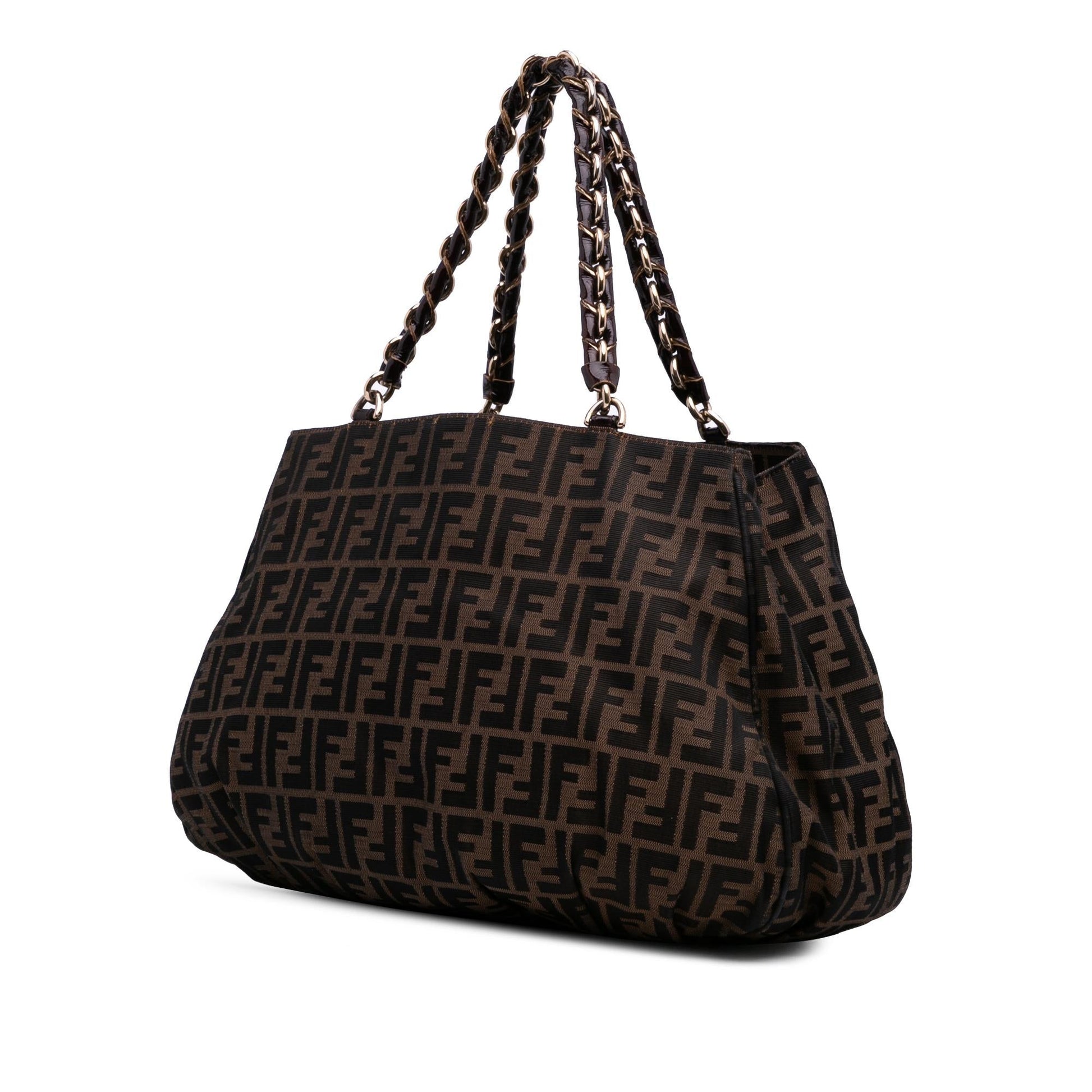 Fendi Zucca Mia Tote Canvas Large Tote Bag