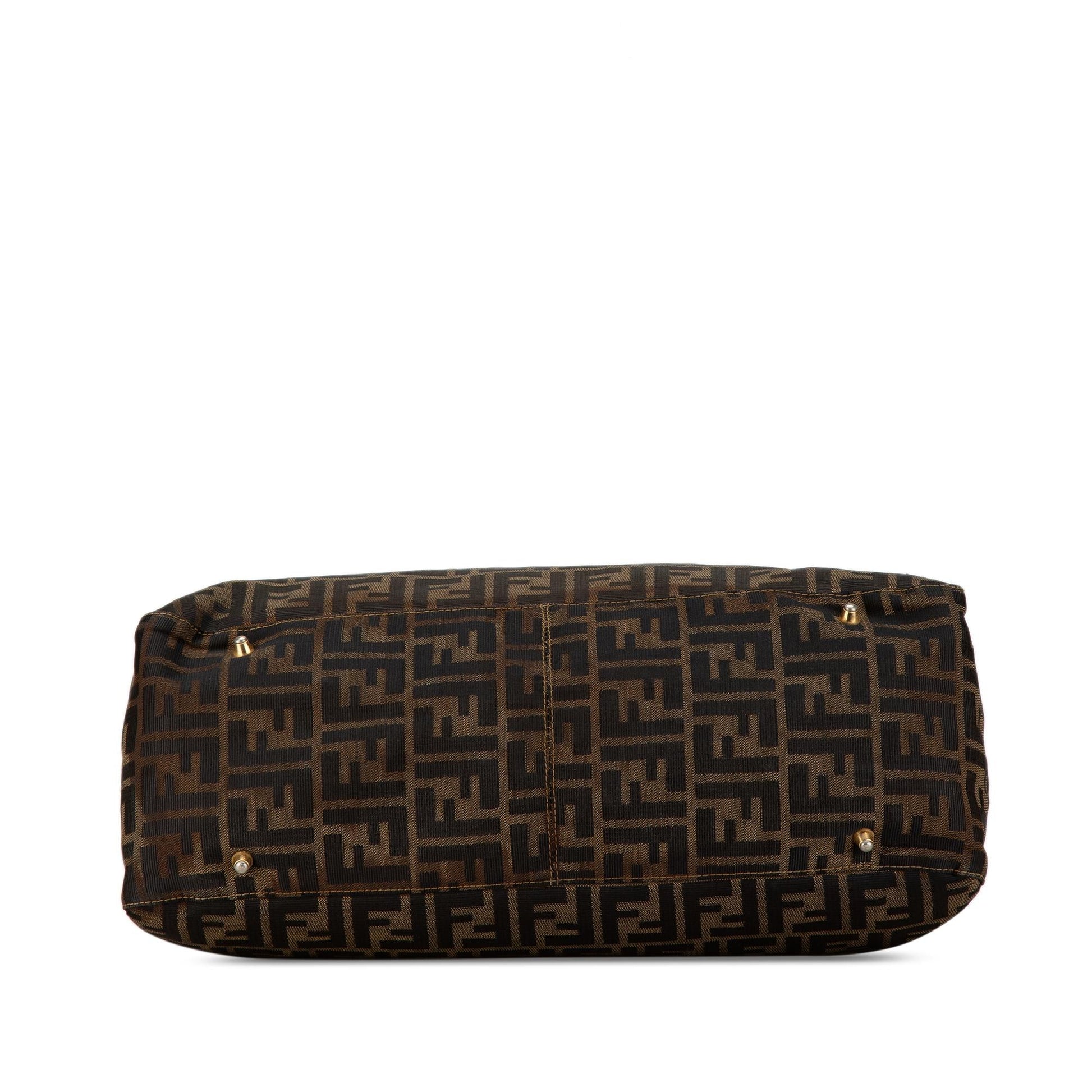 Fendi Zucca Twins Tote Shg Elkjpf Canvas Large Tote Bag