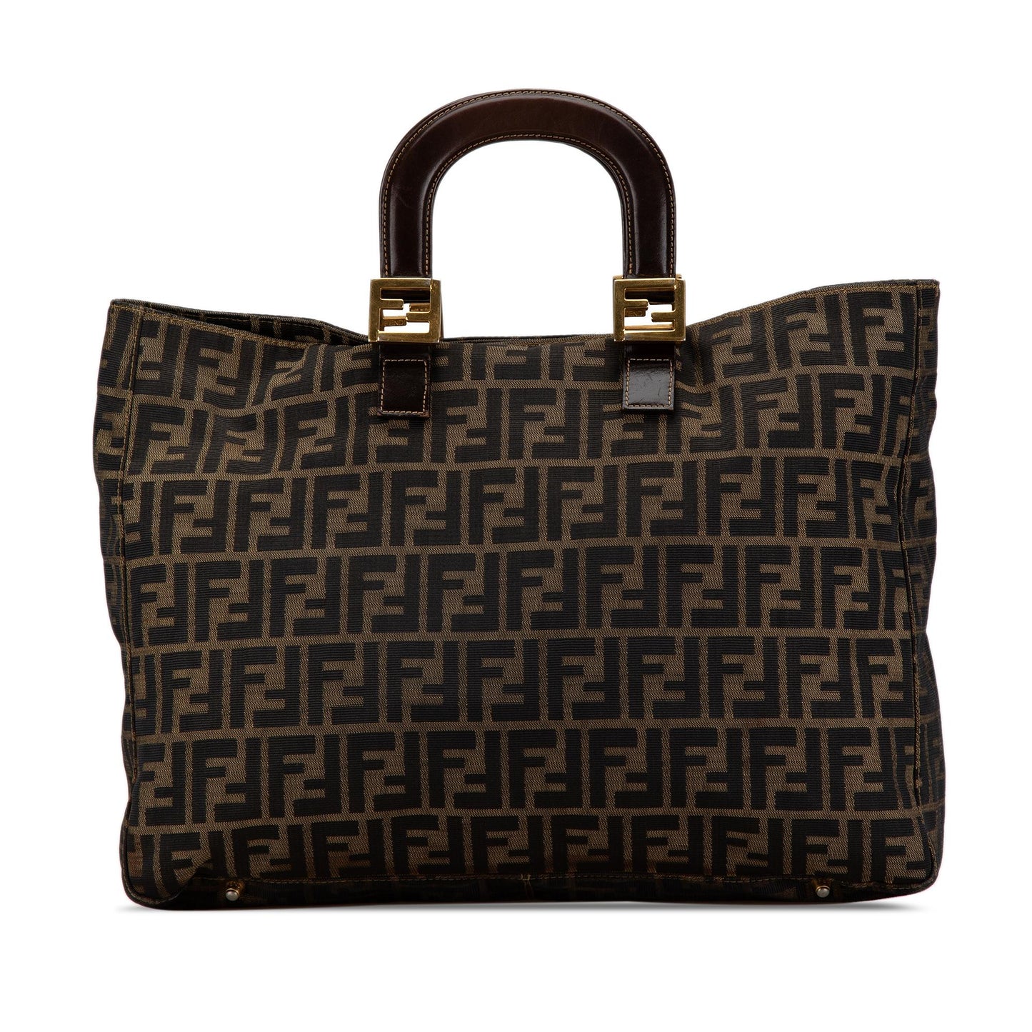 Fendi Zucca Twins Tote Shg Elkjpf Canvas Large Tote Bag