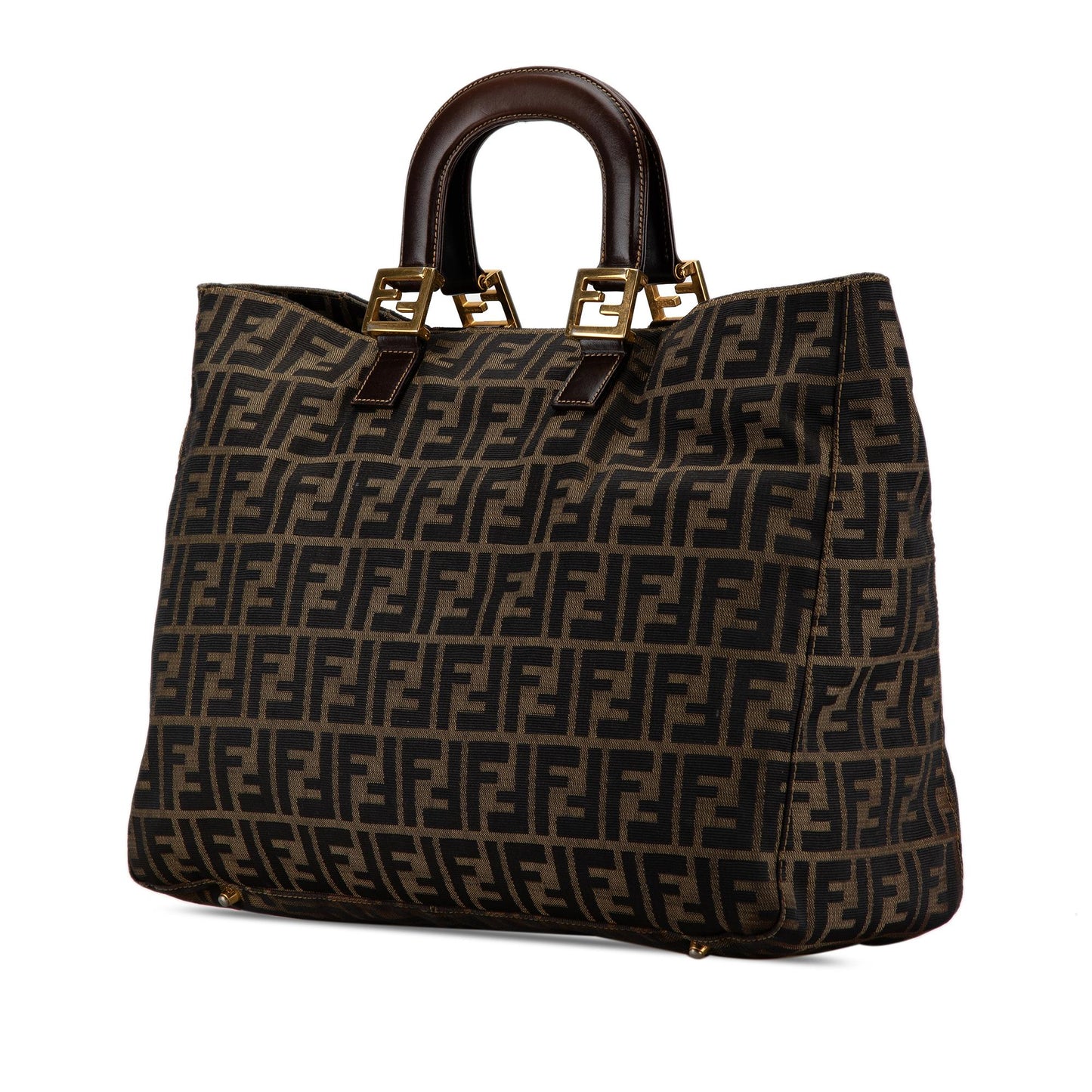 Fendi Zucca Twins Tote Shg Elkjpf Canvas Large Tote Bag