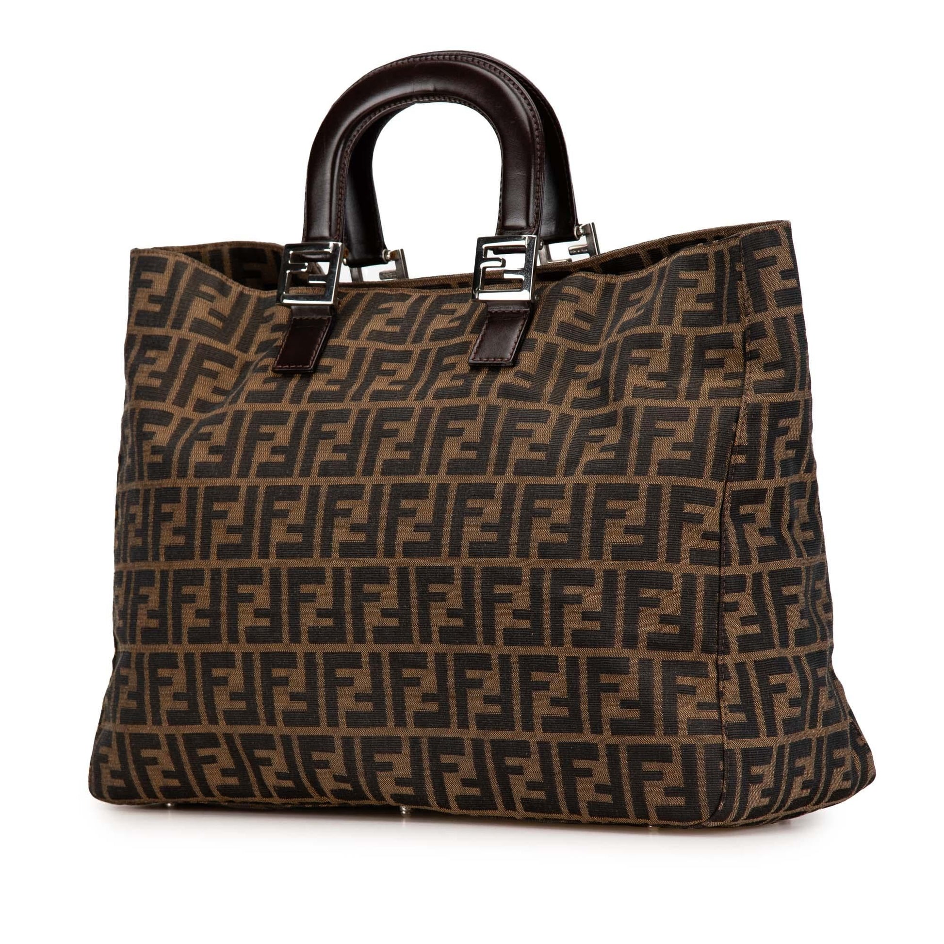 Fendi Zucca Twins Tote Shg Kzs55H Canvas Large Tote Bag