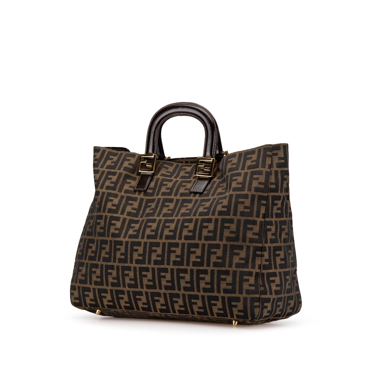 Fendi Zucca Twins Tote Canvas Large Tote Bag Canvas Twins Tote