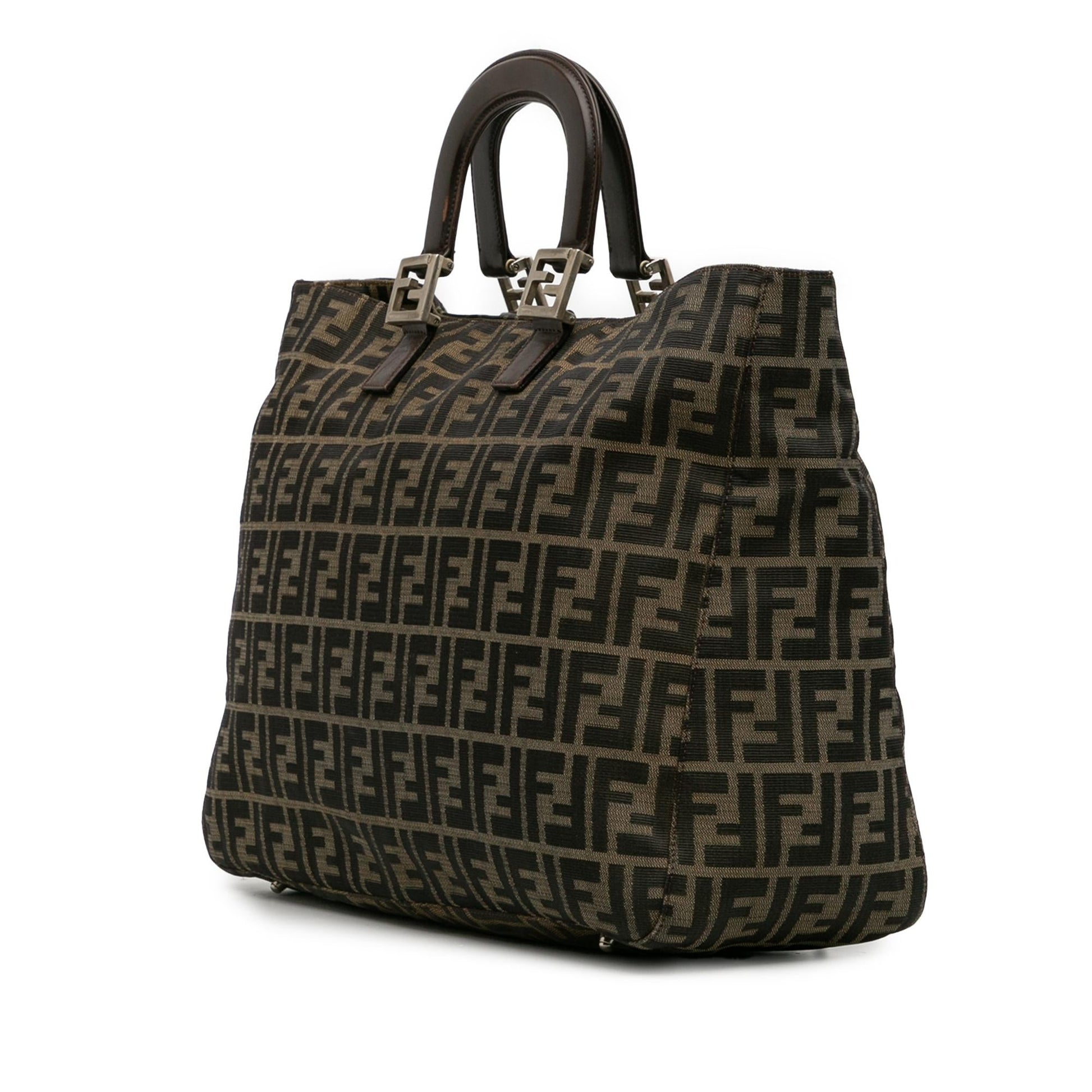 Fendi Zucca Twins Tote Canvas Large Tote Bag Twins Tote 6