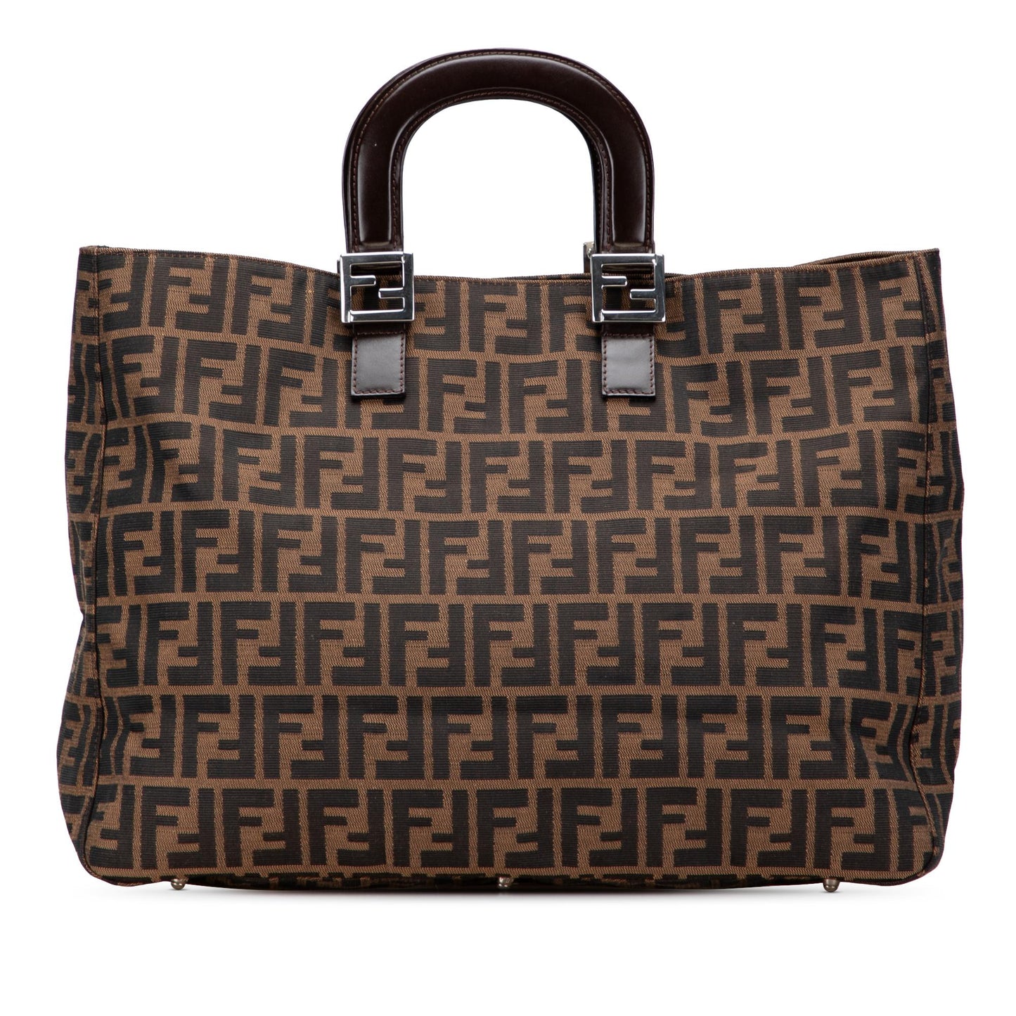 Fendi Zucca Twins Tote Canvas Large Tote Bag
