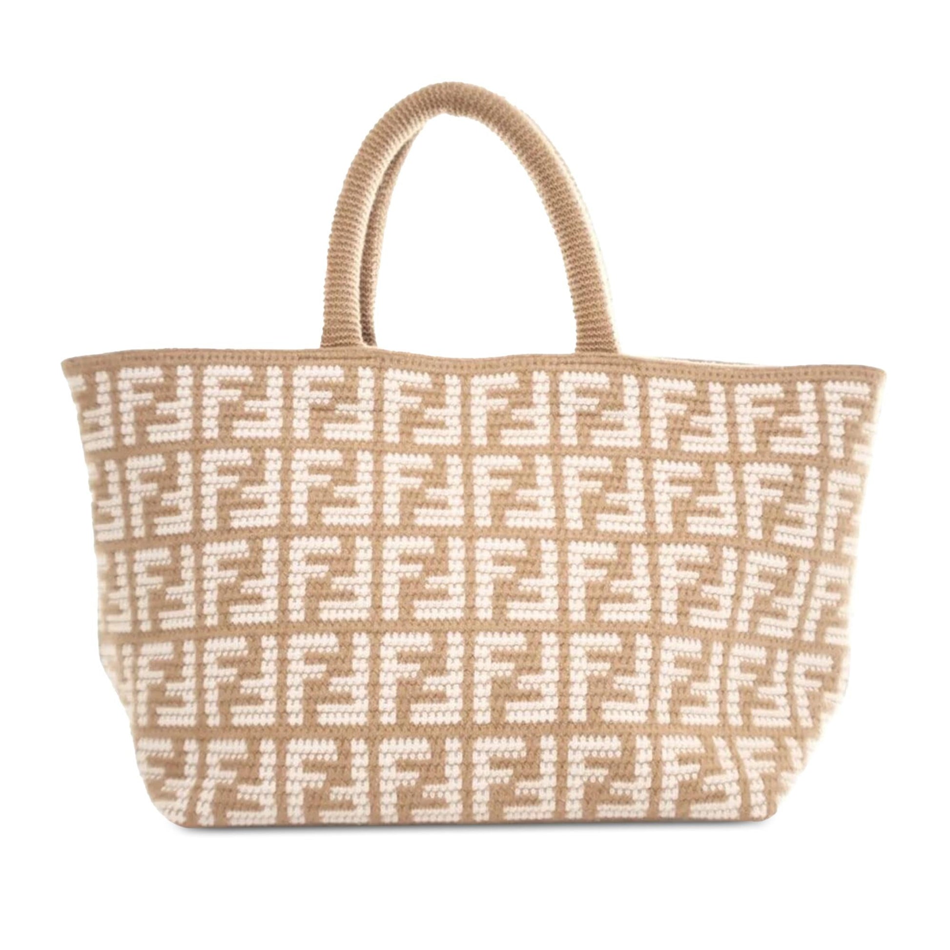 Fendi Zucca Cashmere Shopper Tote Shg Q4X6Pa Large Tote Bag