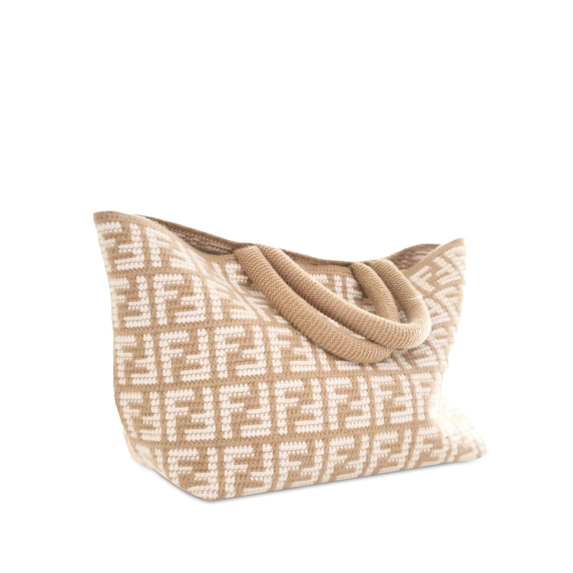 Fendi Zucca Cashmere Shopper Tote Shg Q4X6Pa Large Tote Bag