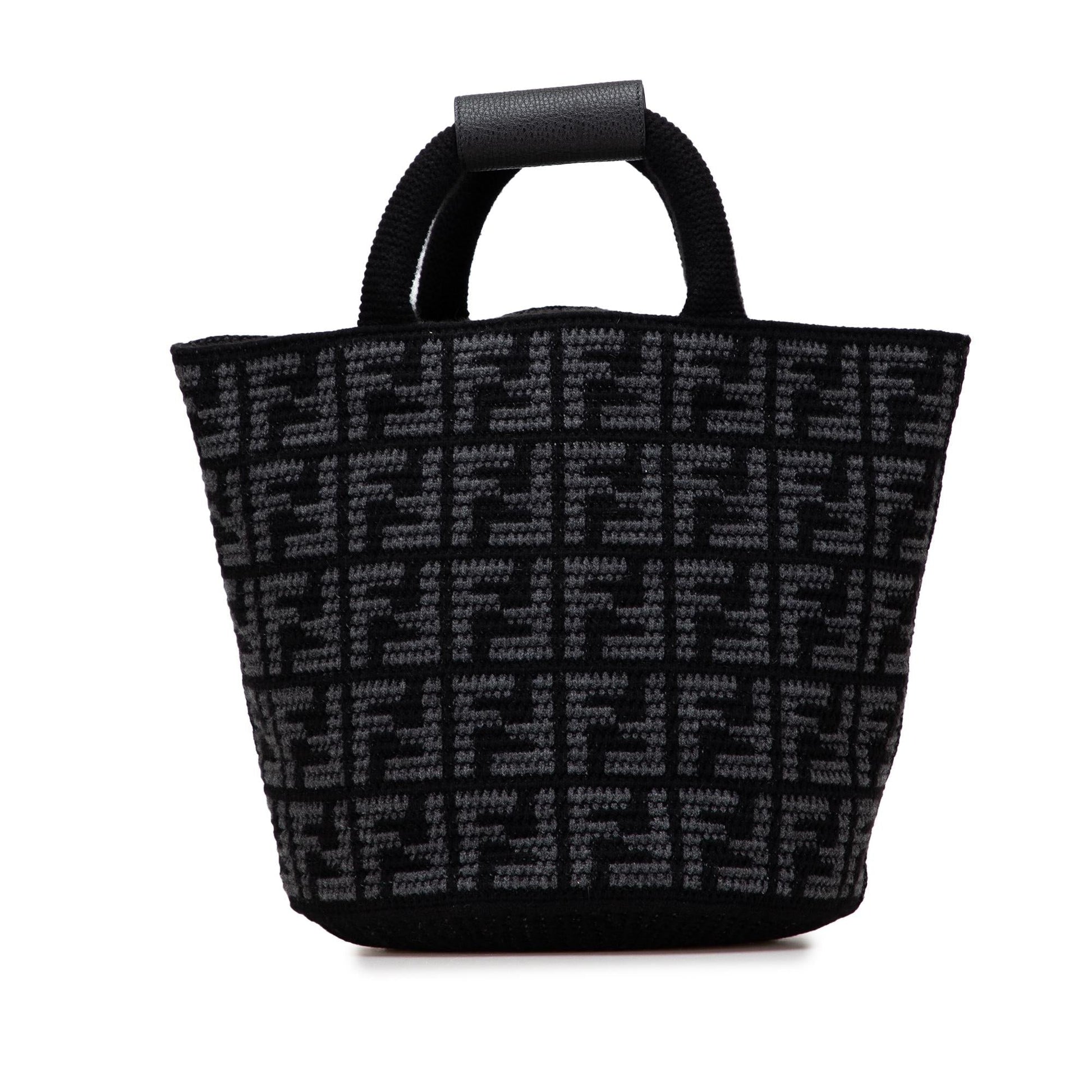 Fendi Zucca Cashmere Shopper Tote Large Tote Bag