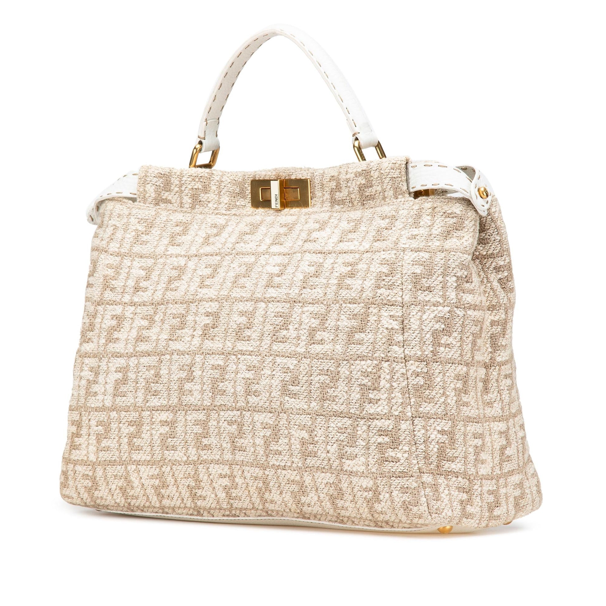 Fendi Zucca Corda Iconic Peekaboo Satchel Large Satchel Bag