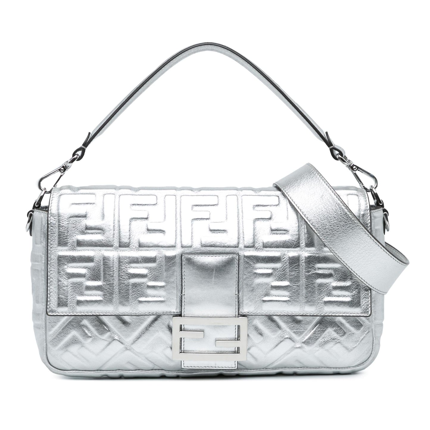 Fendi Zucca Baguette Satchel Large Embossed Satchel Bag Embossed Baguette Satchel