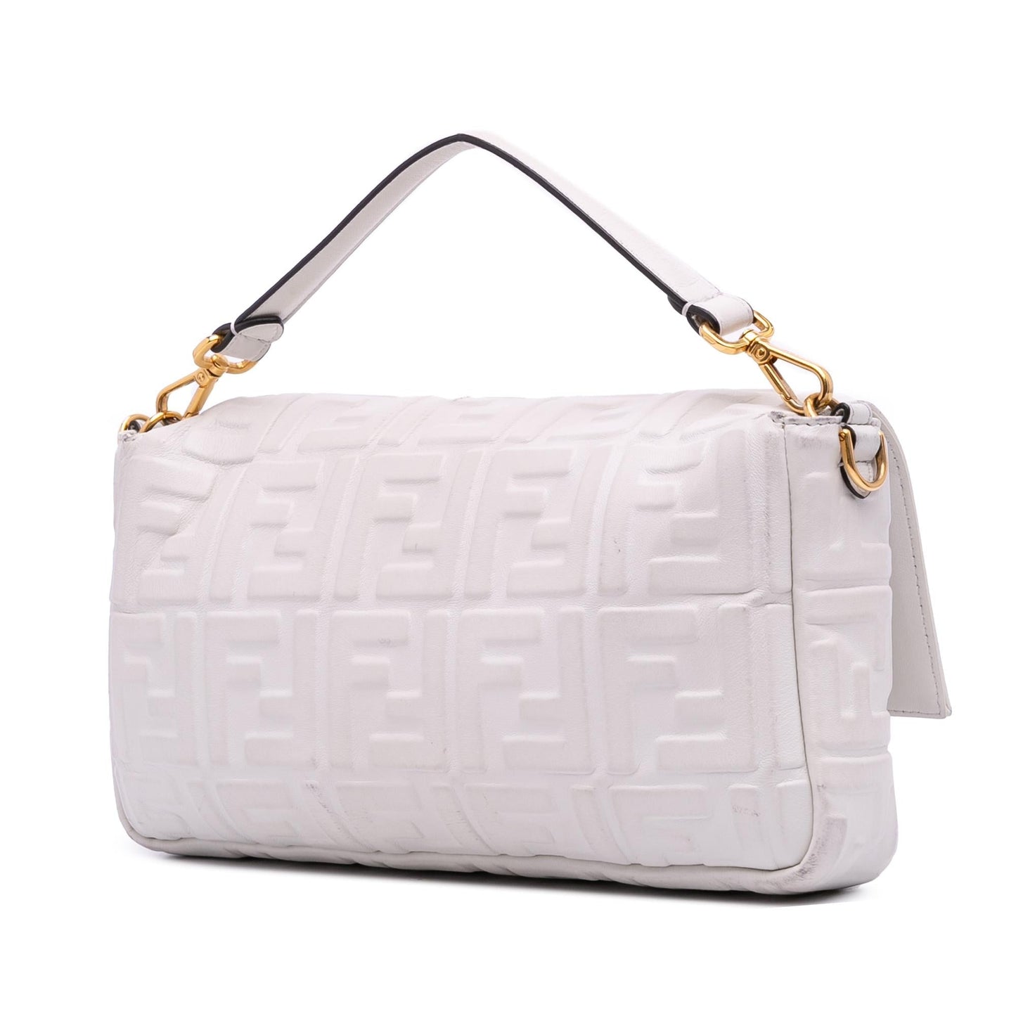 Fendi Zucca Baguette Satchel Leather Large Embossed Satchel Bag Baguette Satchel 1