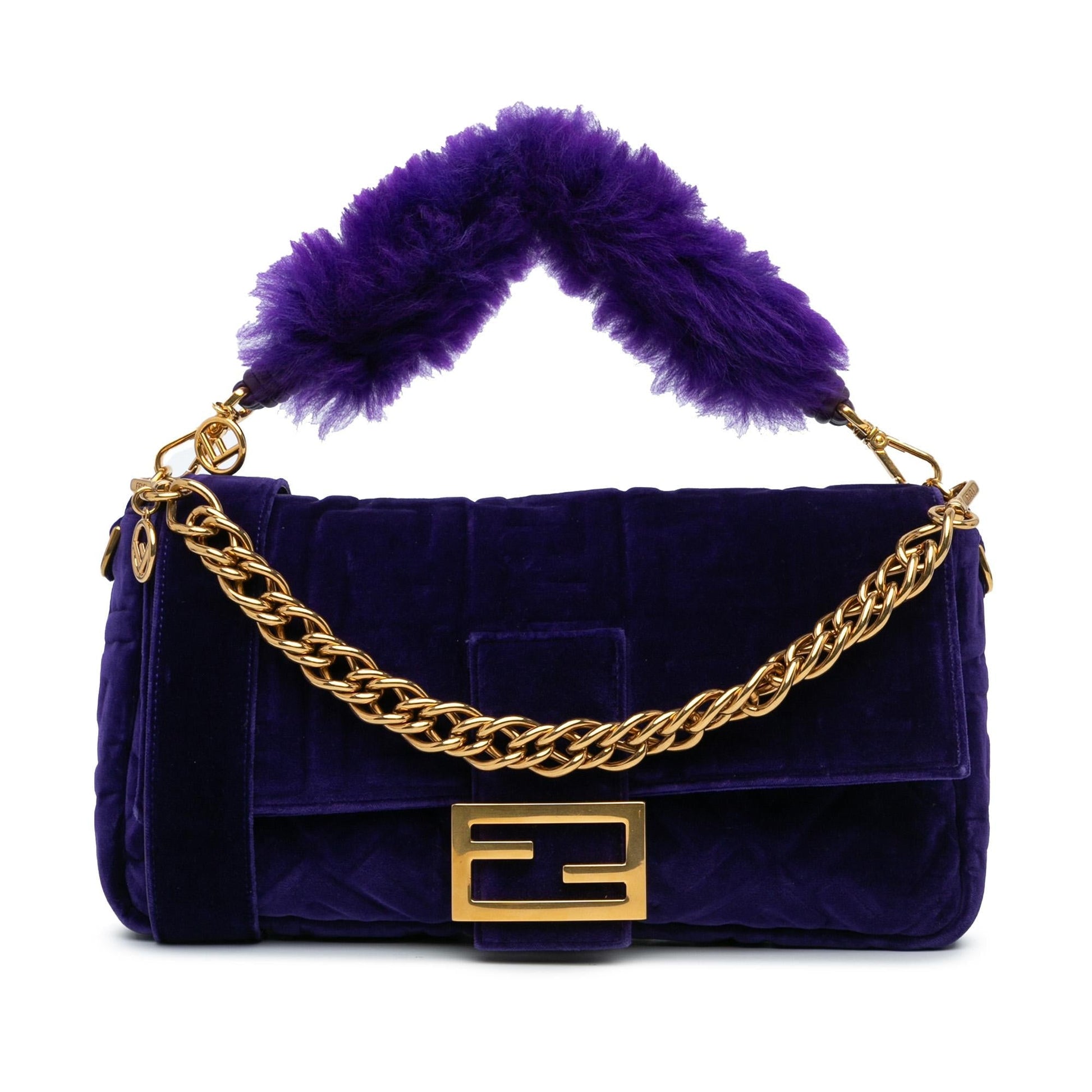 Fendi Zucca Velvet Baguette Satchel Shg Wqf0Dg Large Embossed Satchel Bag