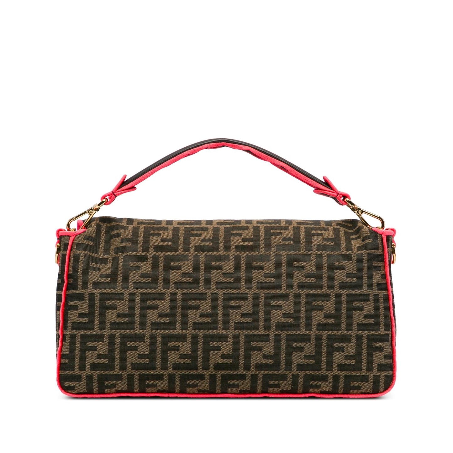 Fendi Zucca Fluo Trim Baguette Satchel Shg Large Satchel Bag
