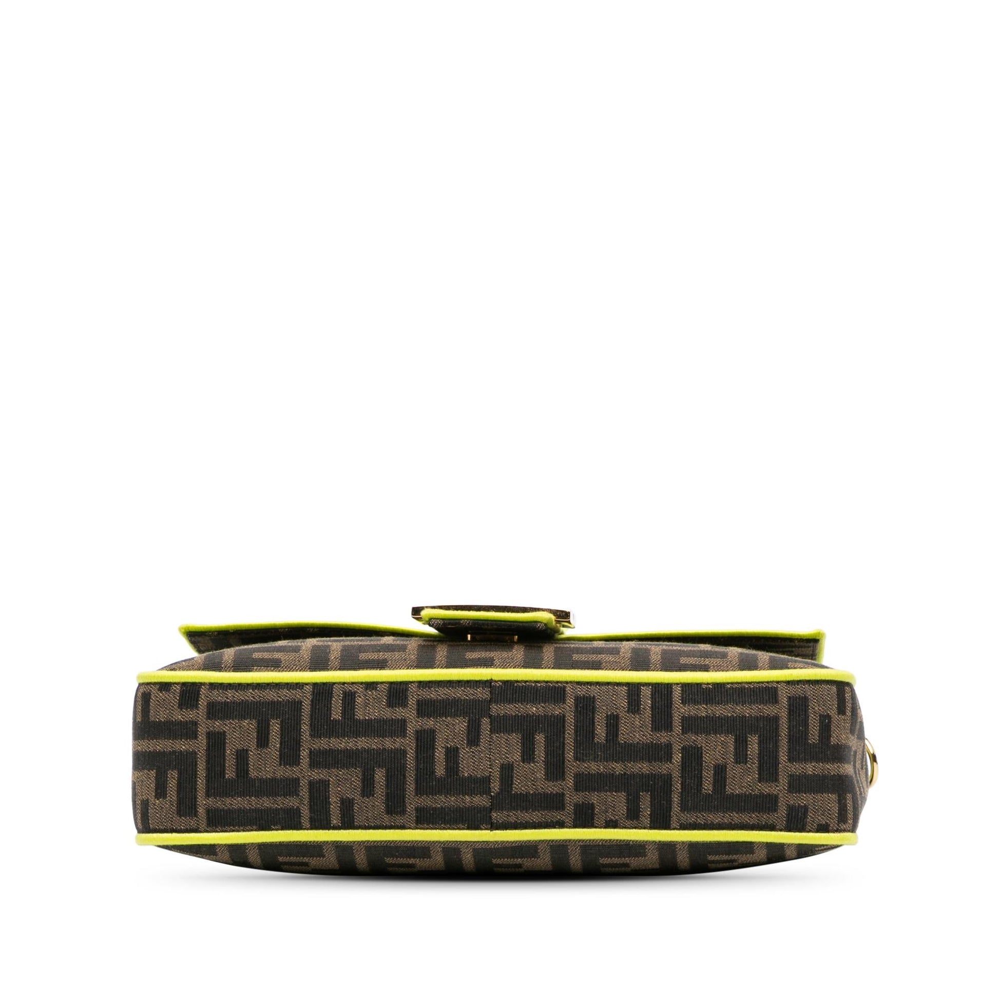 Fendi Zucca Fluo Trim Baguette Satchel Shg Jbo1Oy Large Satchel Bag
