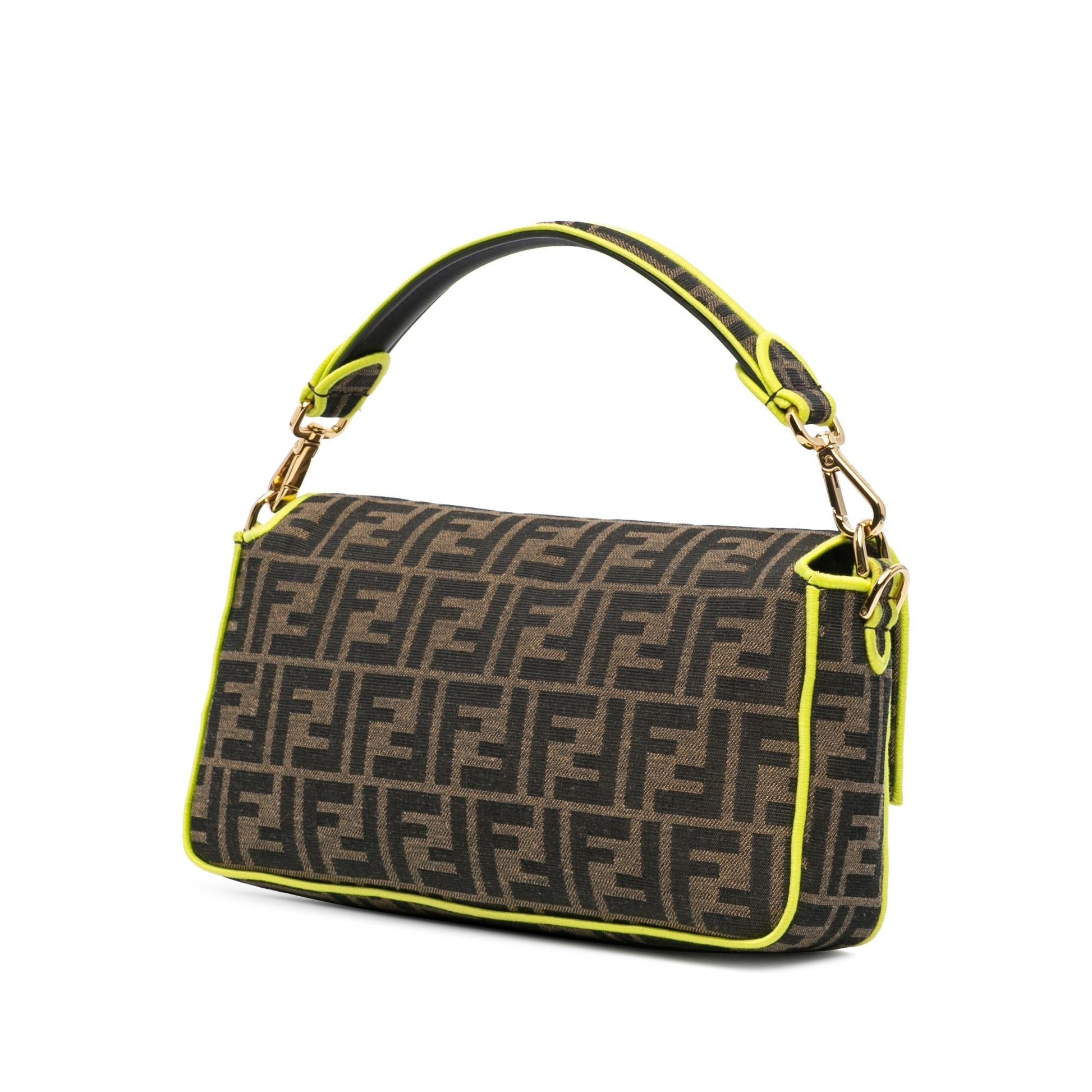 Fendi Zucca Fluo Trim Baguette Satchel Shg Jbo1Oy Large Satchel Bag