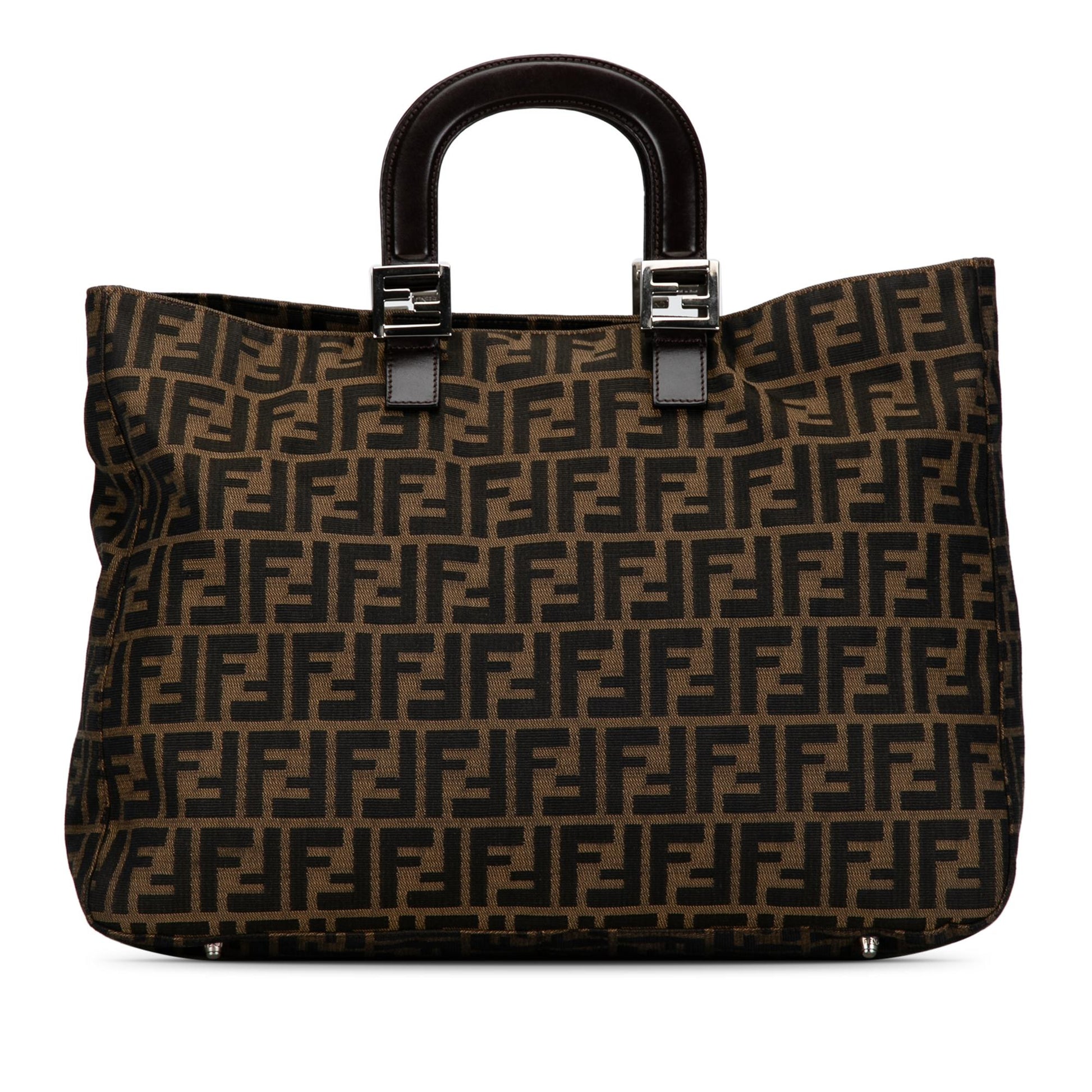 Fendi Zucca Twins Tote Shg Uvef47 Large Tote Bag