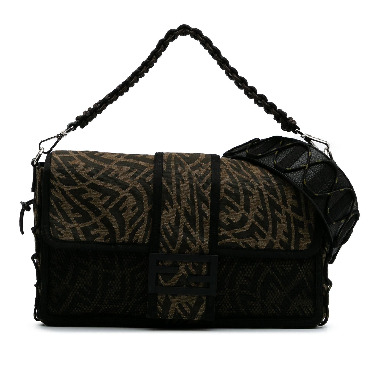Fendi Zucca Vertigo Mesh Baguette Satchel Large Satchel Bag Mesh Baguette Satchel