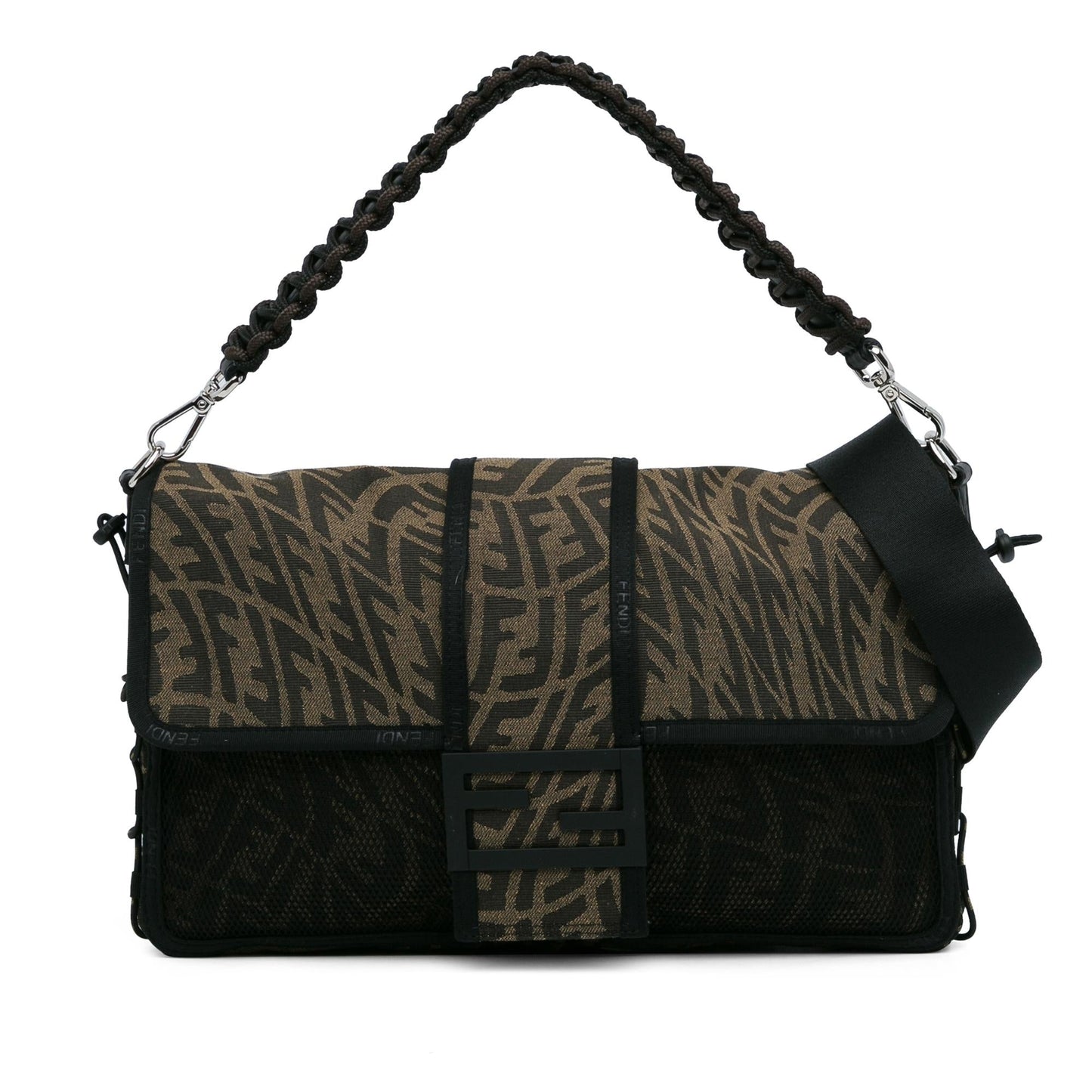 Fendi Zucca Vertigo Mesh Baguette Satchel Large Satchel Bag