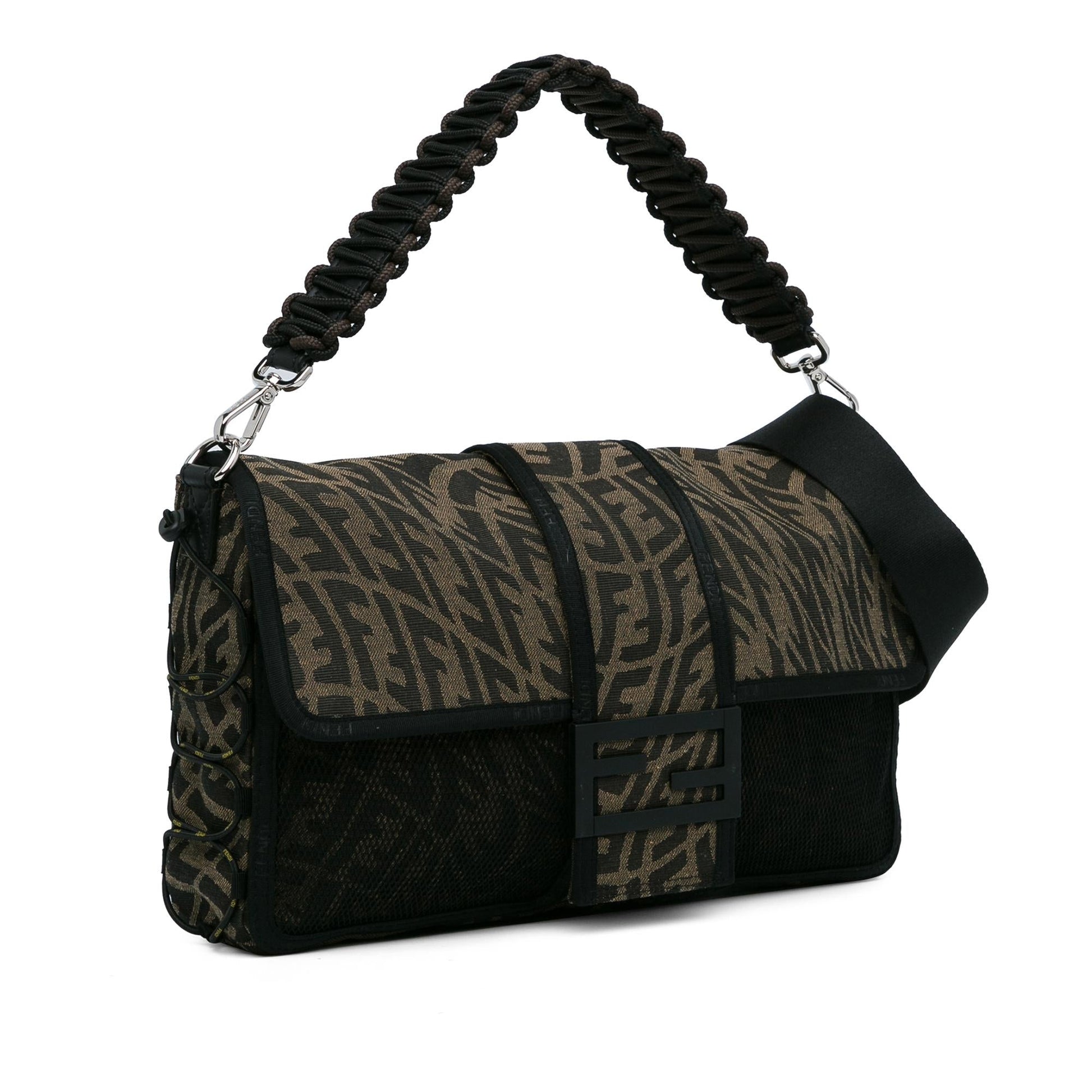 Fendi Zucca Vertigo Mesh Baguette Satchel Large Satchel Bag
