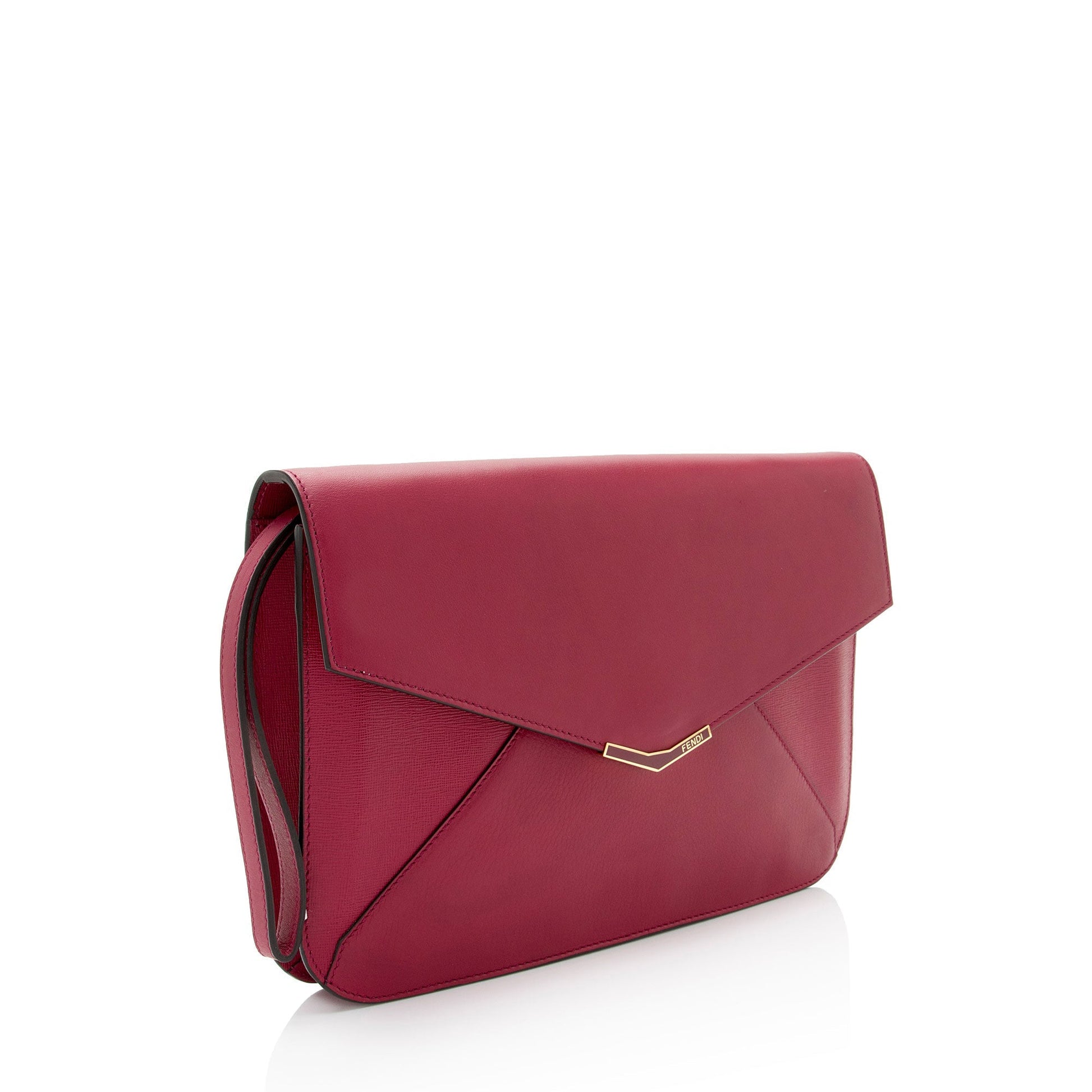 Fendi 2Jours Envelope Clutch Shf Tw1Gap Leather Clutch Bag