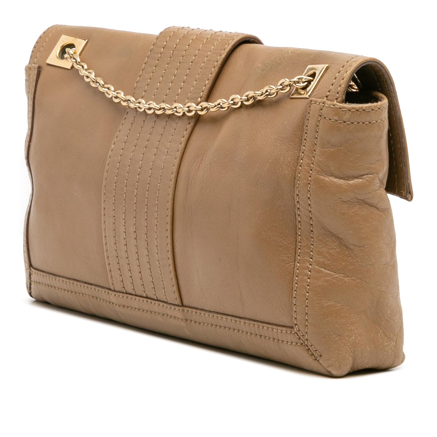 Fendi Baguette Crossbody Bag Leather Chain Flap Shoulder Bag
