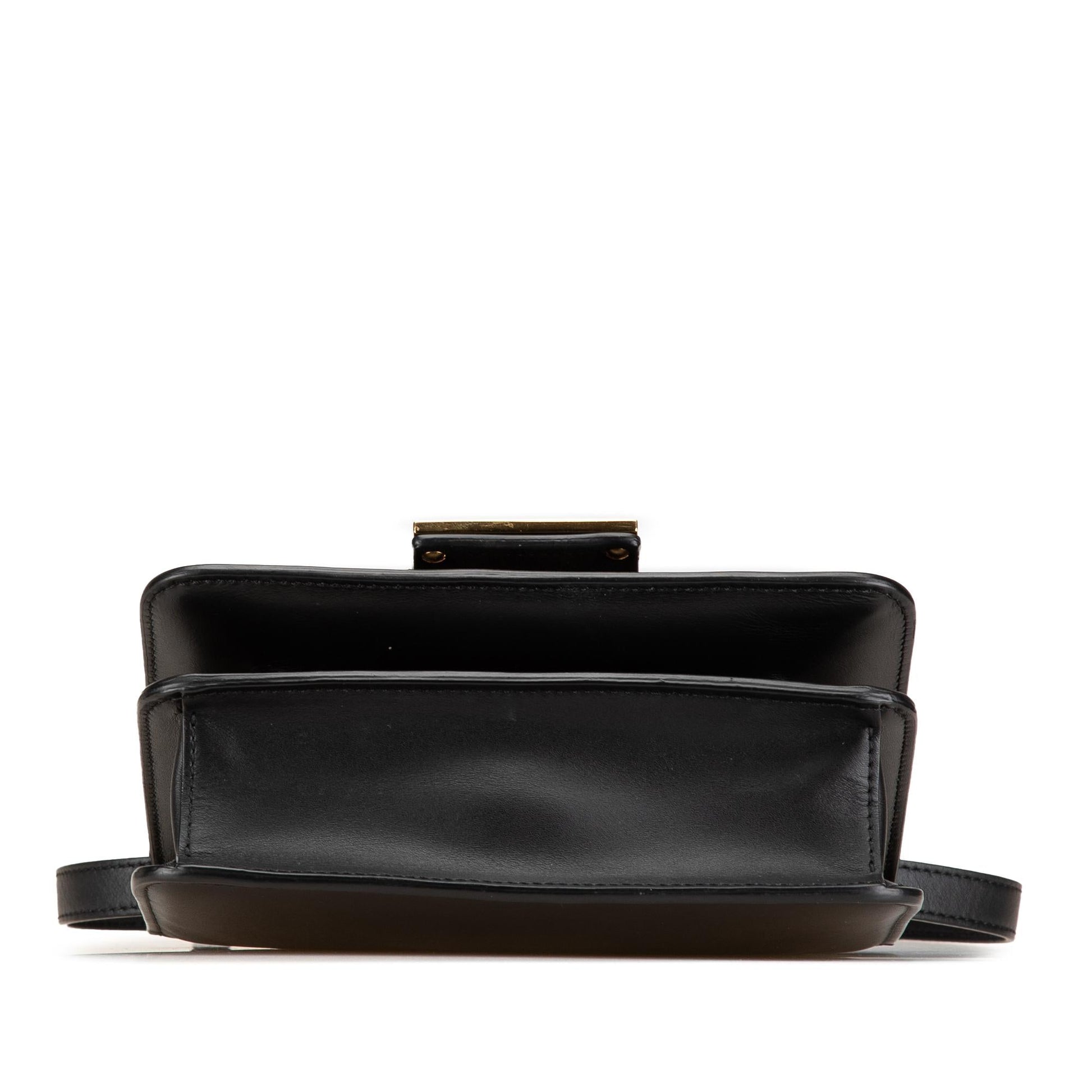 Fendi Crystal Fab Crossbody Leather Crossbody Bag