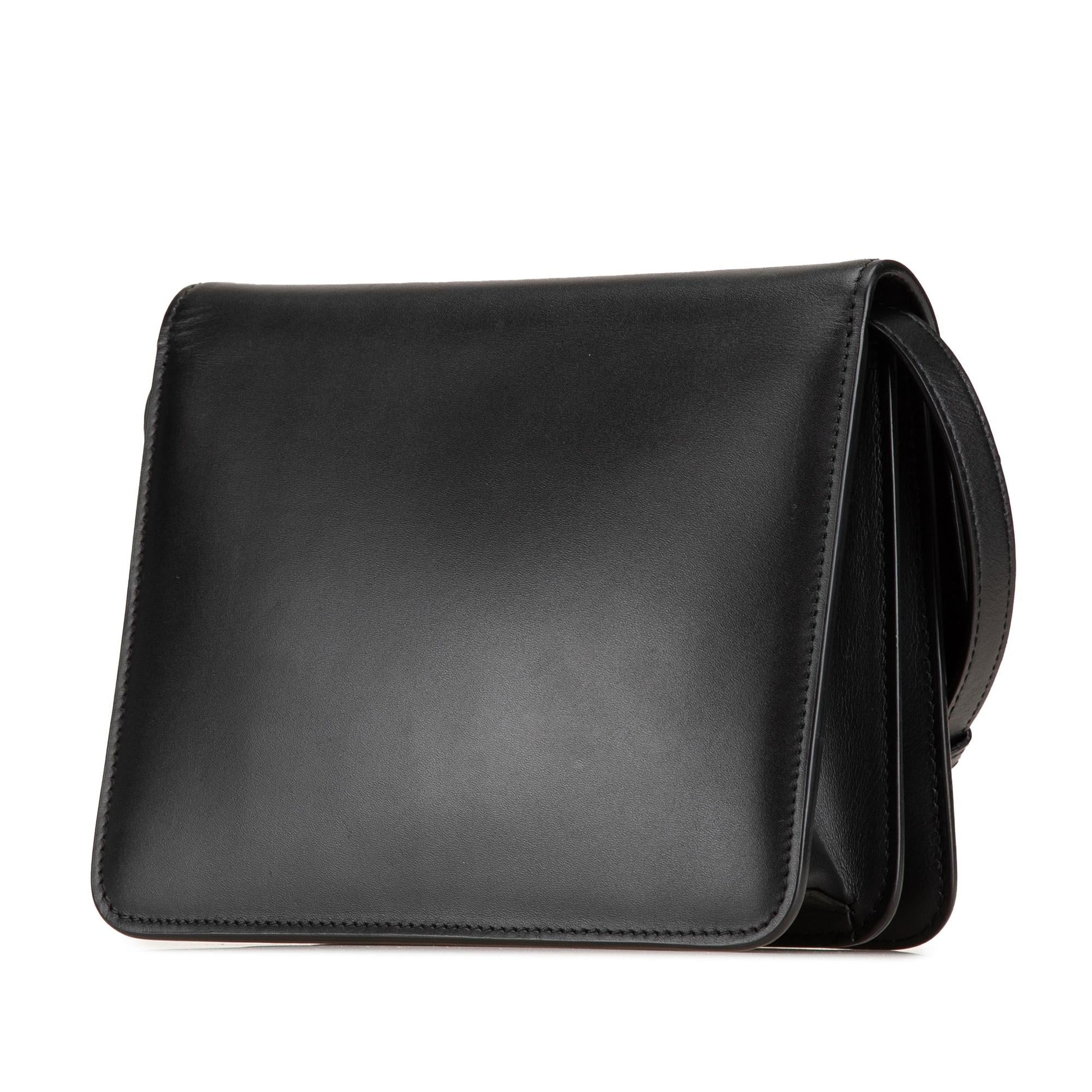 Fendi Crystal Fab Crossbody Leather Crossbody Bag