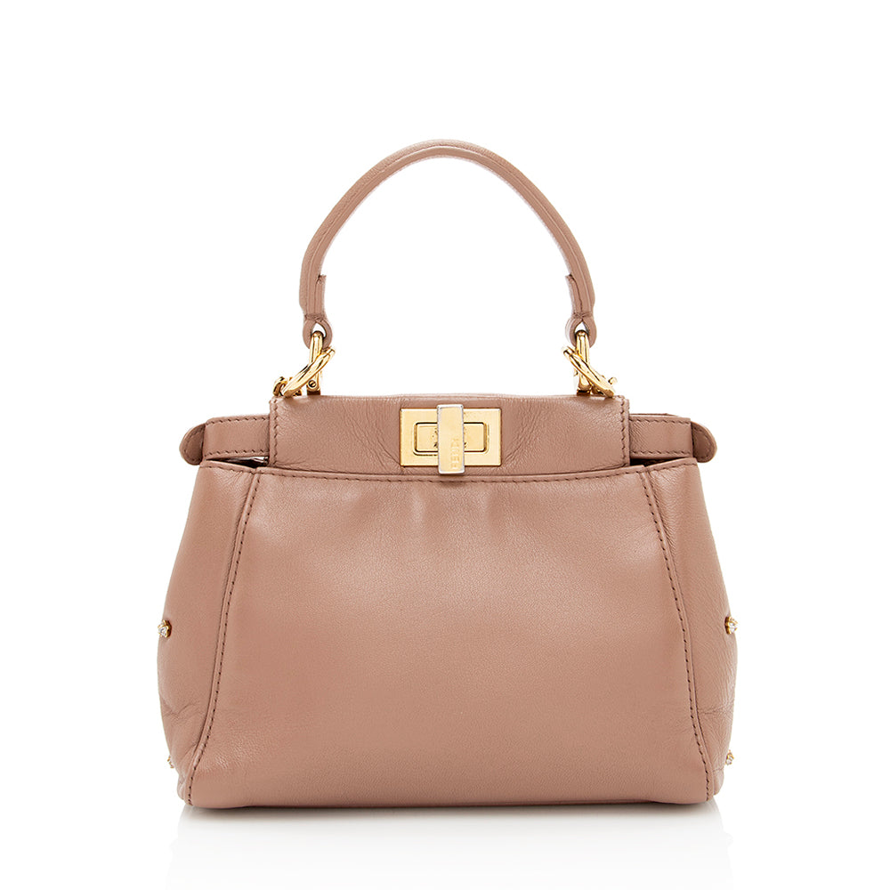 Fendi Crystal Peekaboo Xs Shoulder Bag Shf Leather