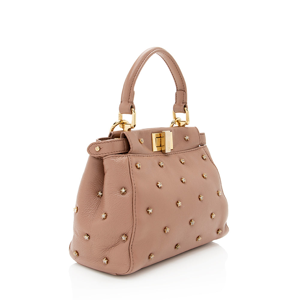 Fendi Crystal Peekaboo Xs Shoulder Bag Shf Leather