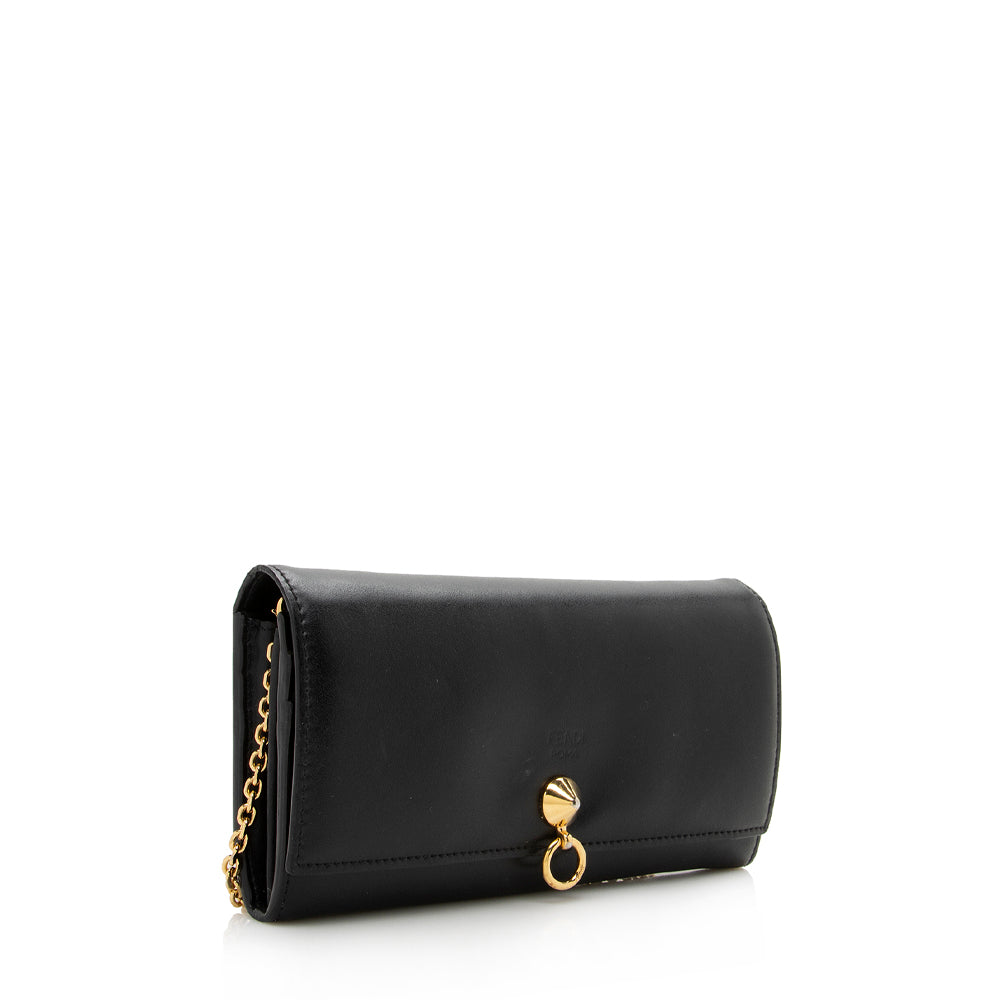 Fendi Dotcom Wallet On Bag Shf Leather Chain Crossbody Bag