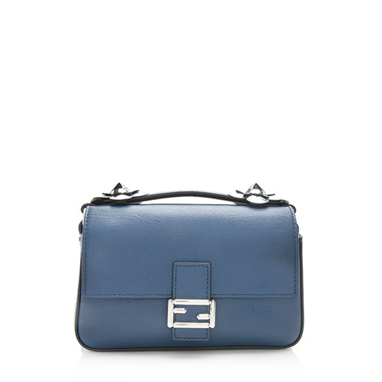 Fendi Flowerland Double Baguette Shoulder Bag Shf Leather Micro