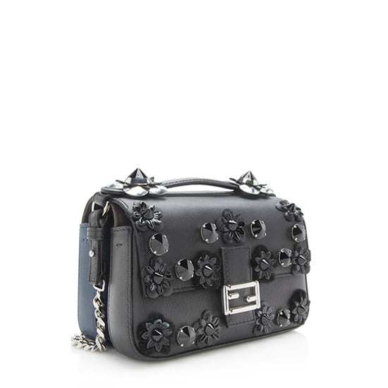 Fendi Flowerland Double Baguette Shoulder Bag Shf Leather Micro