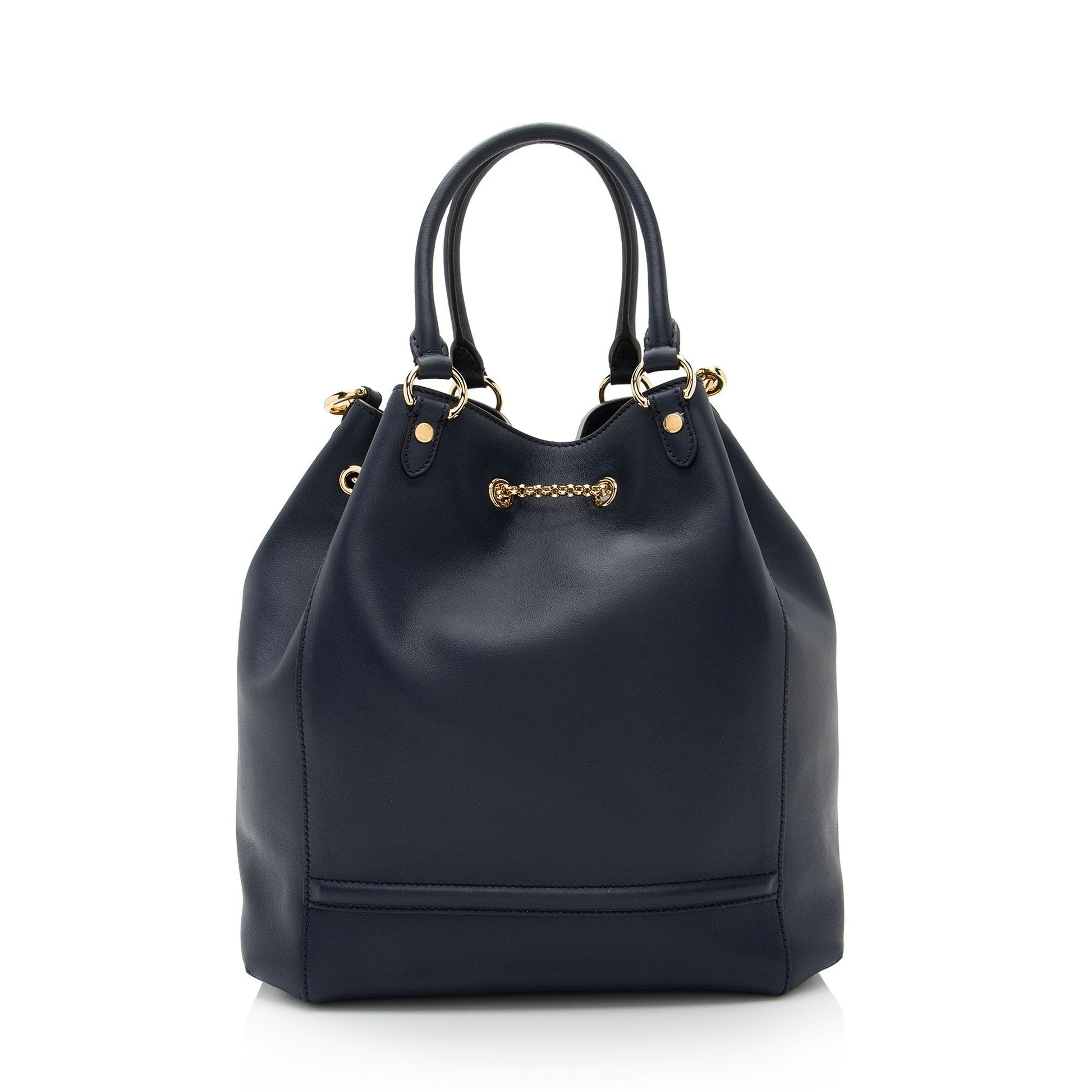 Fendi Karligraphy Bag Leather Chain Bucket Shoulder Bag