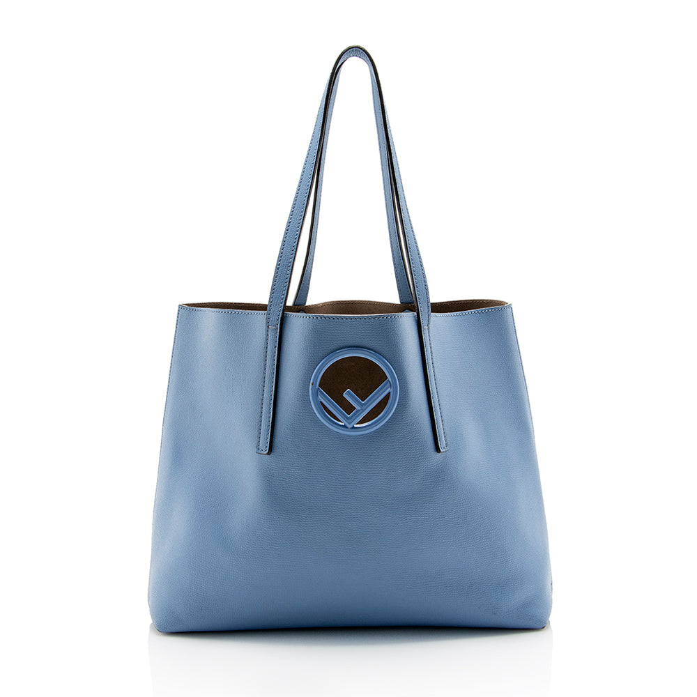 Fendi Shopper Tote Shf Leather Logo Tote Bag