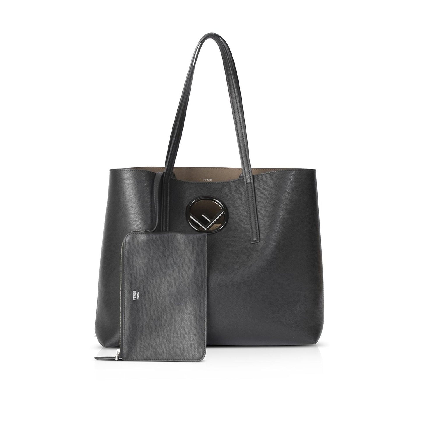 Fendi Shopping Tote Leather Logo Tote Bag