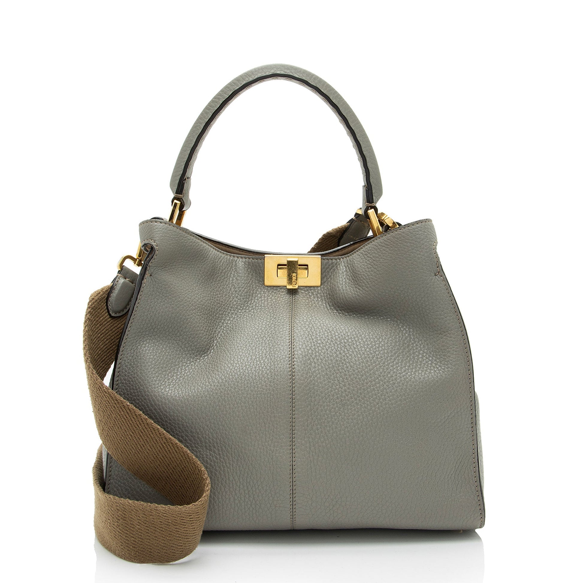 Fendi Peekaboo Lite Satchel Leather Medium Satchel Bag