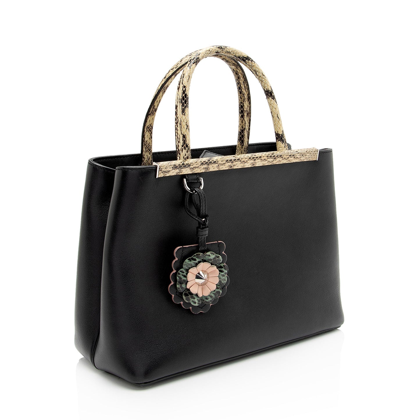 Fendi Flowerland Petite 2Jours Tote Shf Gcyu5G Leather Python Tote Bag