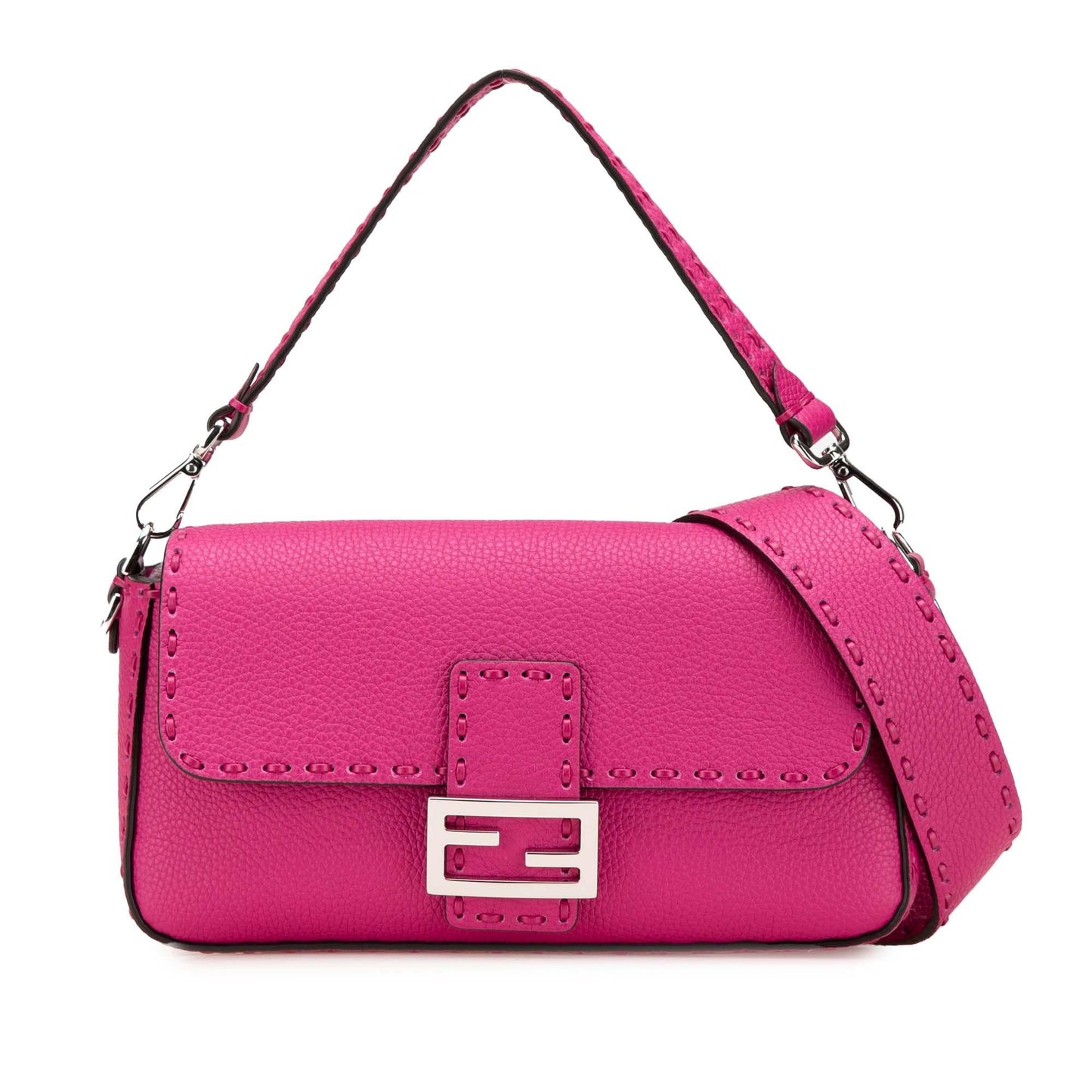 Fendi Selleria Baguette Satchel Leather Satchel Bag