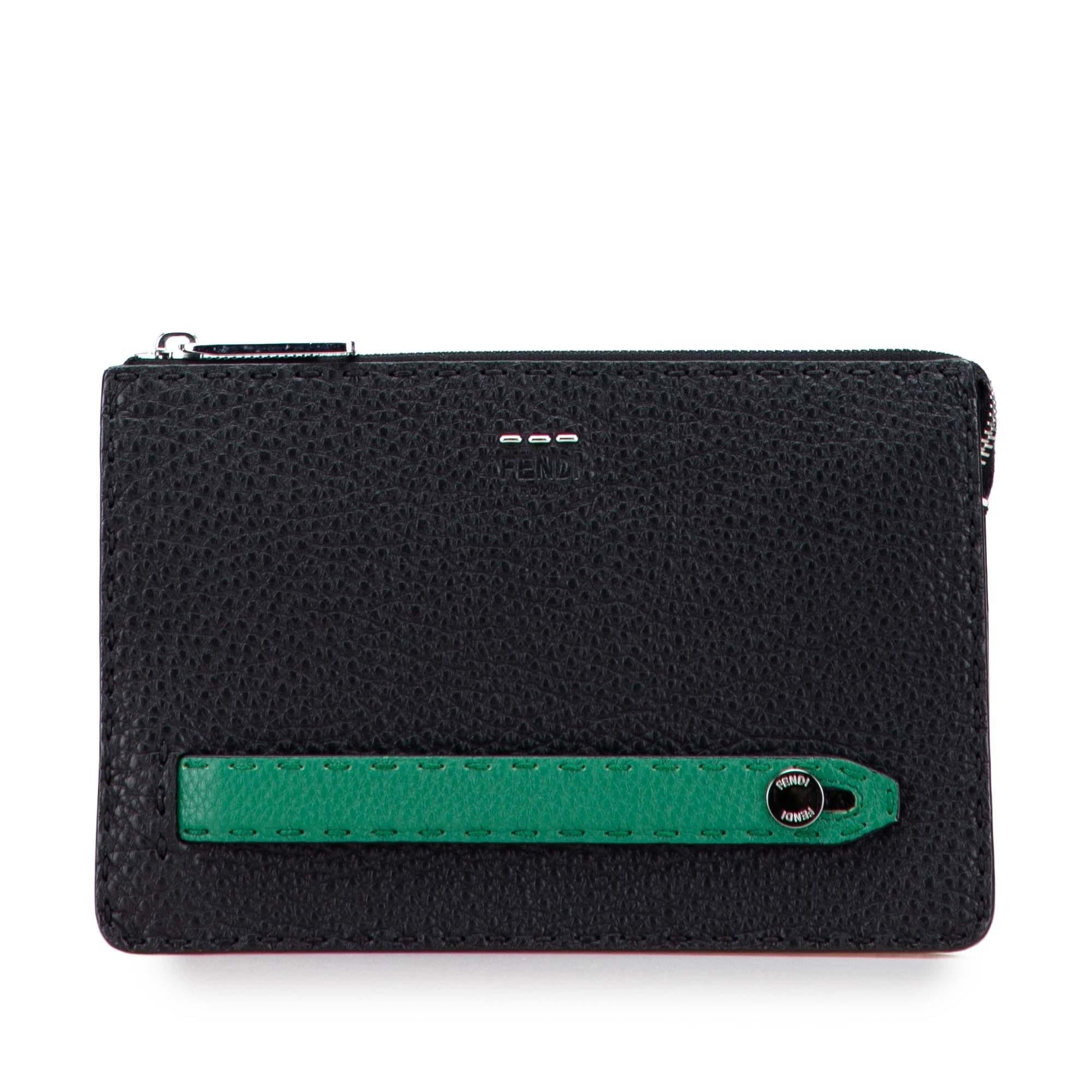 Fendi Selleria Clutch Leather Clutch Bag