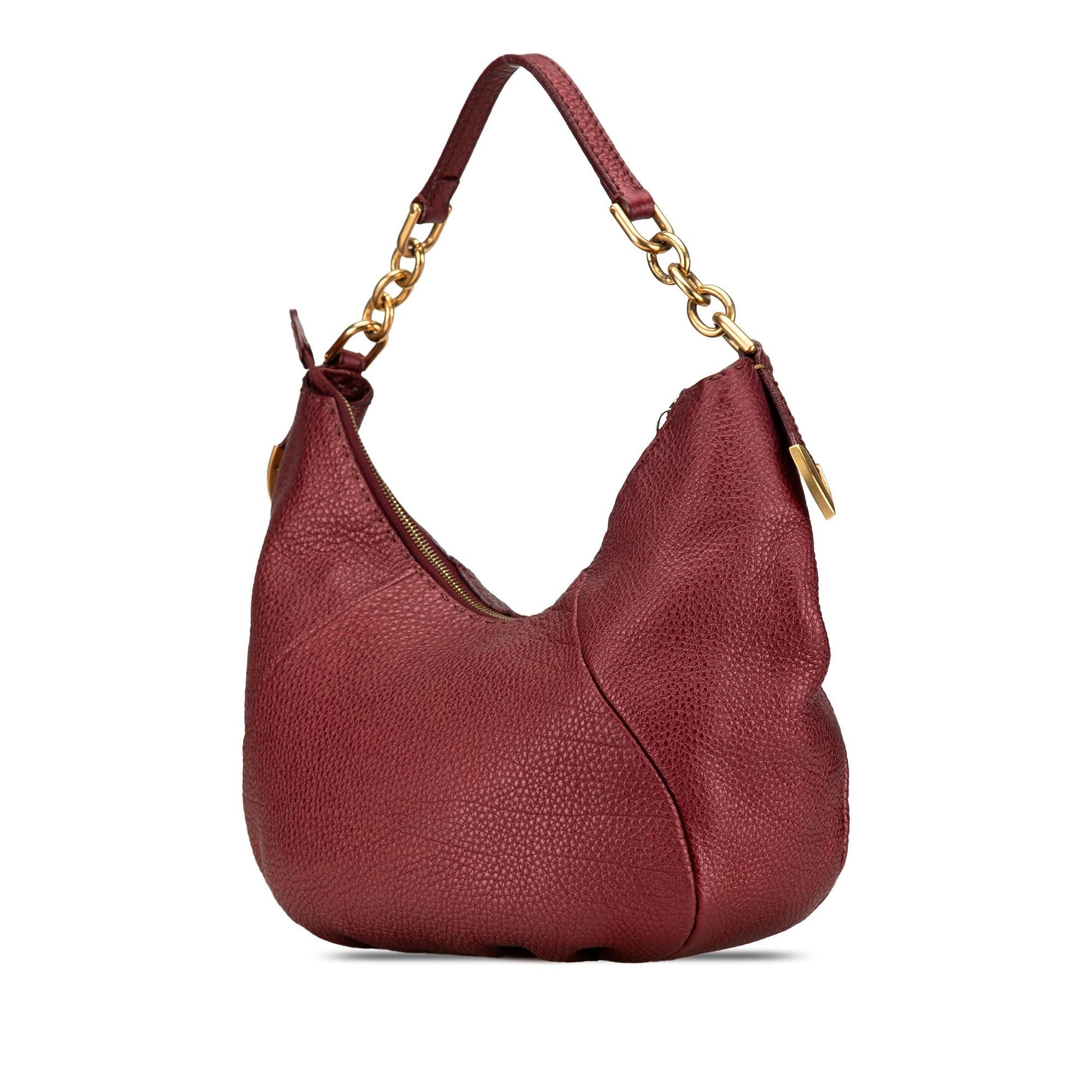 Fendi Selleria Hobo Leather Shoulder Bag