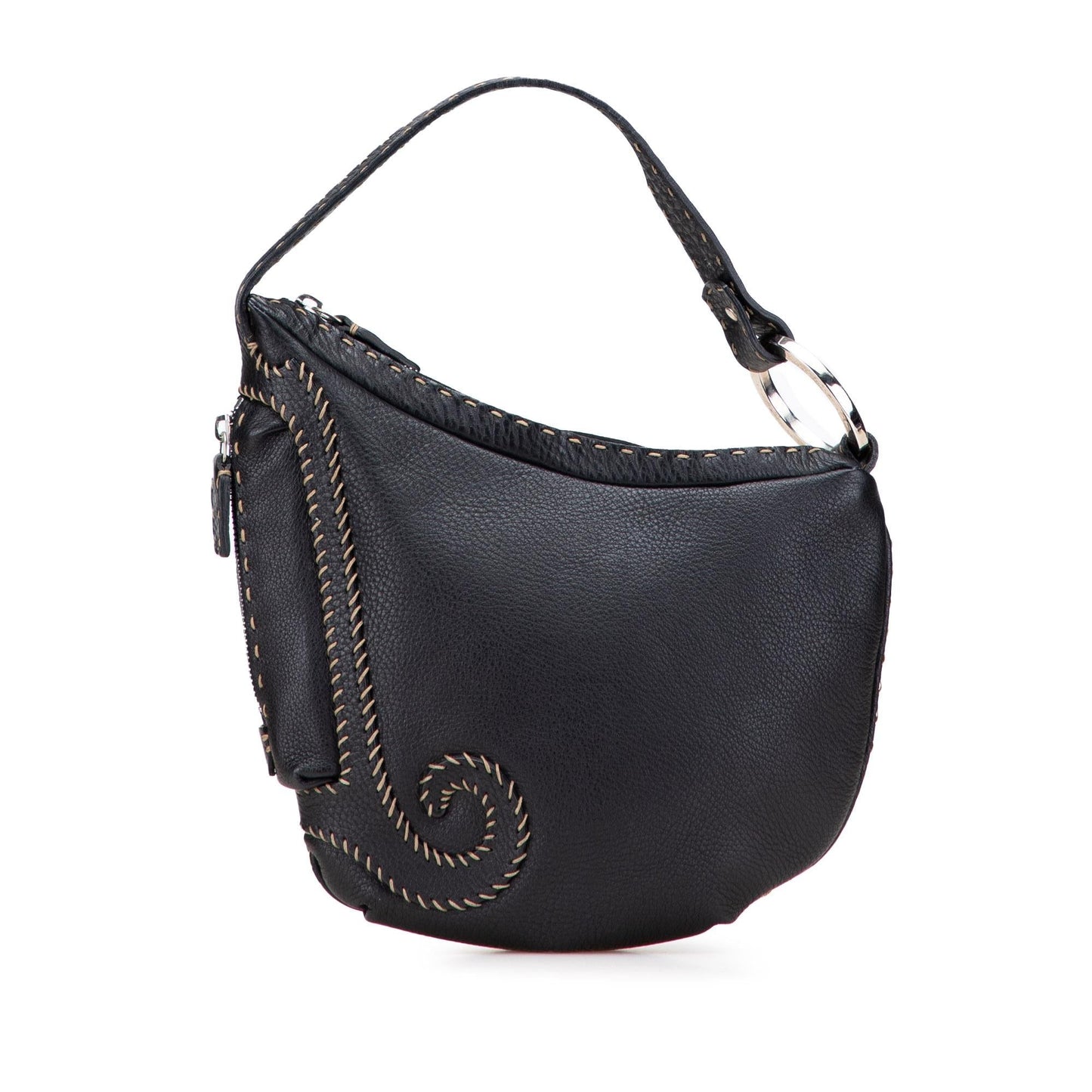 Fendi Selleria Oyster Hobo Leather Shoulder Bag