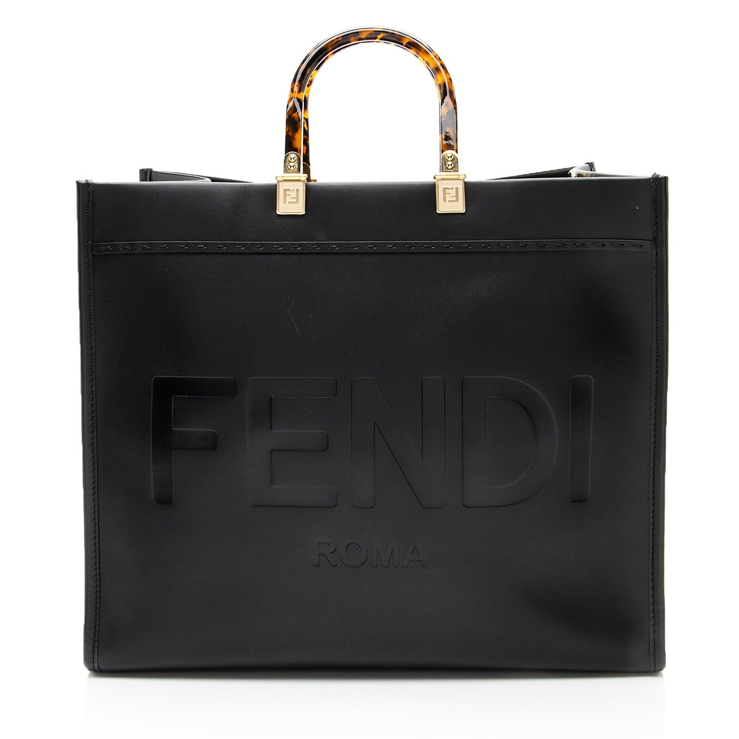 Fendi Sunshine Shopper Tote Leather Large Tote Bag Large Shopper Tote