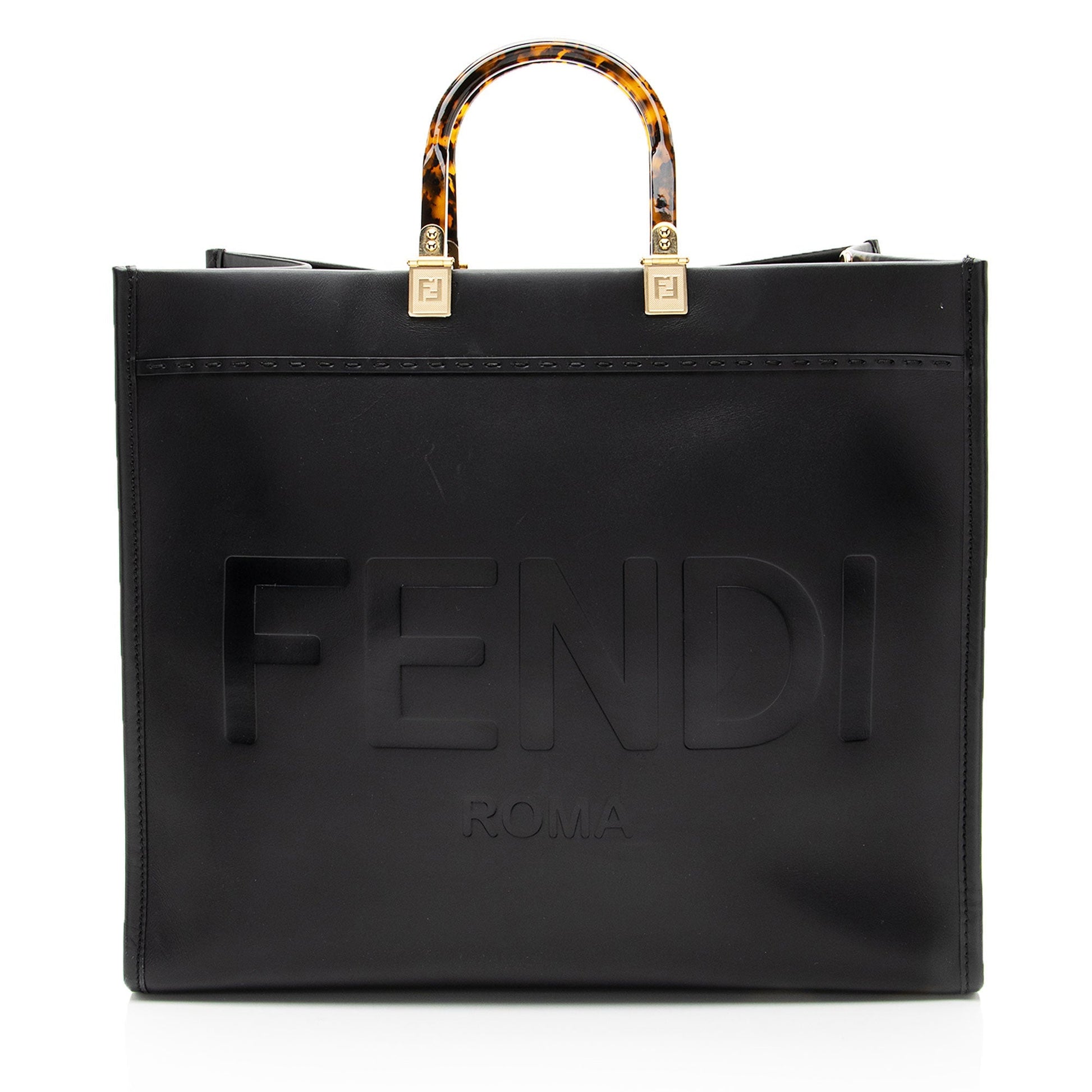Fendi Sunshine Shopper Tote Leather Large Tote Bag Large Shopper Tote