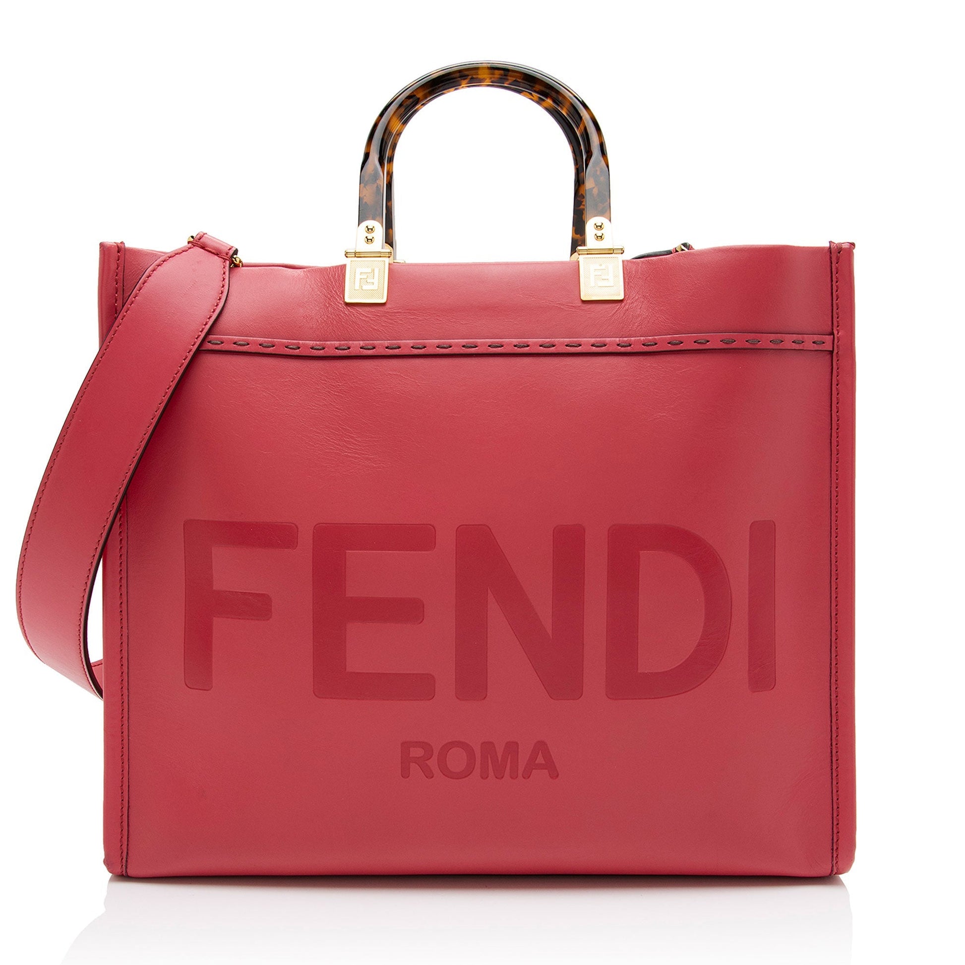 Fendi Sunshine Shopper Tote Leather Medium Tote Bag