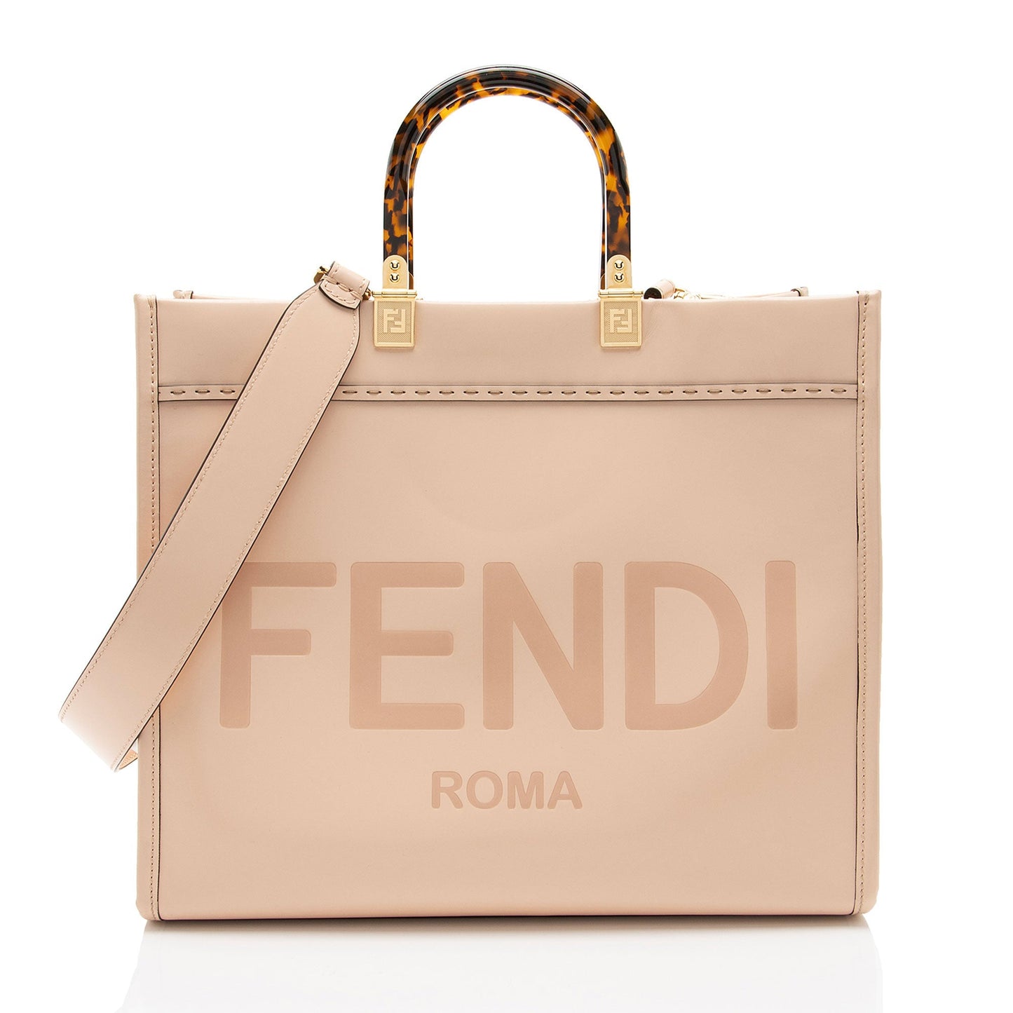 Fendi Sunshine Shopper Tote Leather Medium Tote Bag Tote Shf Hueoka