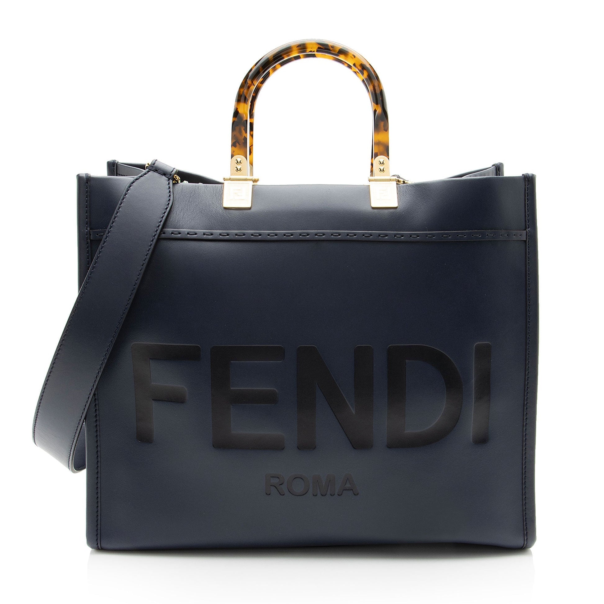 Fendi Sunshine Shopper Tote Leather Medium Tote Bag