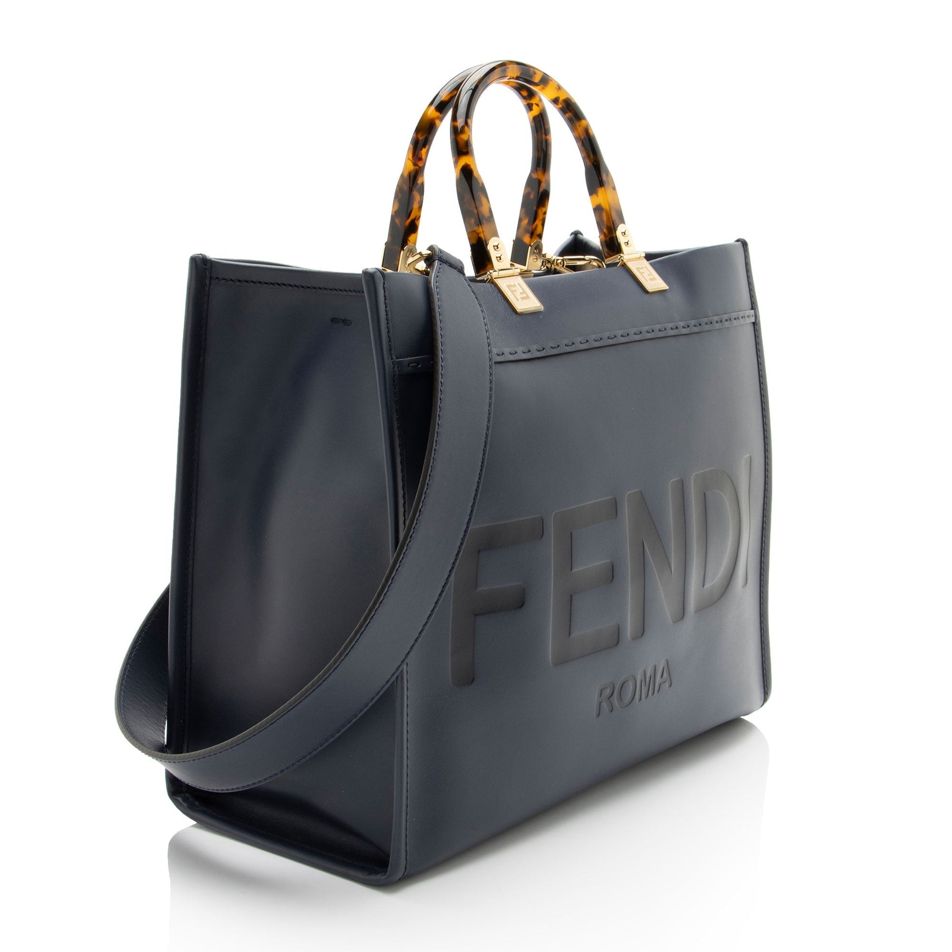 Fendi Sunshine Shopper Tote Leather Medium Tote Bag